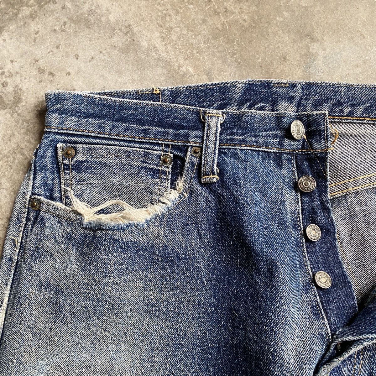 Denime Vintage Denime distressed Selvede Denim Size US 32 / EU 48 - 6 Thumbnail