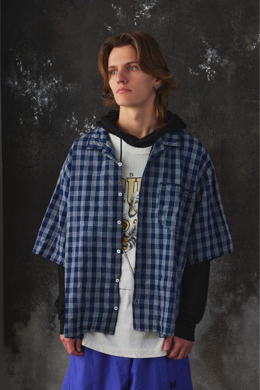 Porter Classic Porter Classic - PALAKA SHORT SLEEVE SHIRT - INDIGO Size US XL / EU 56 / 4 - 5 Thumbnail