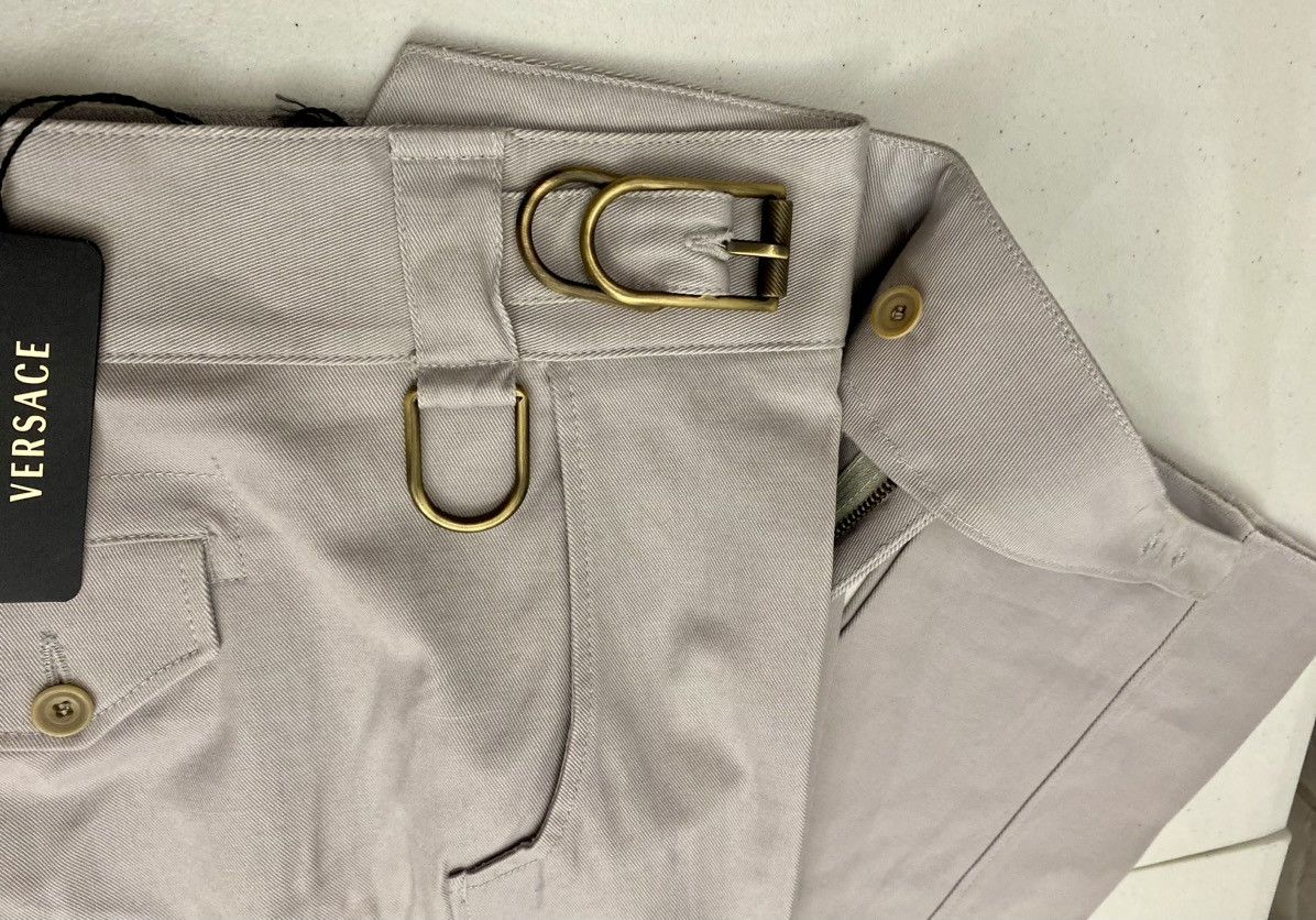 Versace Versace 🇮🇹 Smoke Purple Twill Brass Buckle Cargo Pants 50 NEW Size US 34 / EU 50 - 6 Thumbnail
