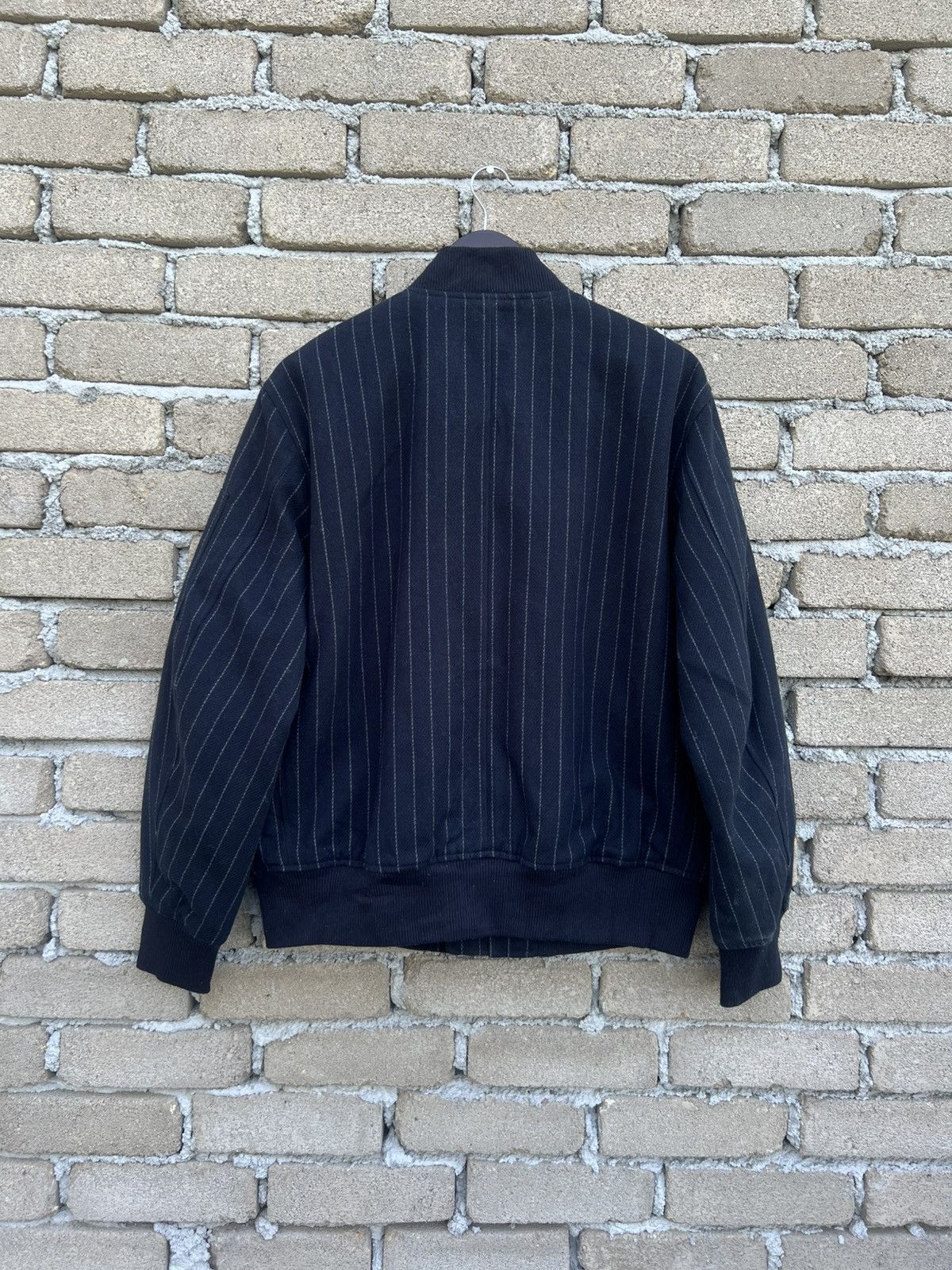 Japanese Brand Japanese Wool Stripe Bomber Style Jacket Size US L / EU 52-54 / 3 - 6 Thumbnail
