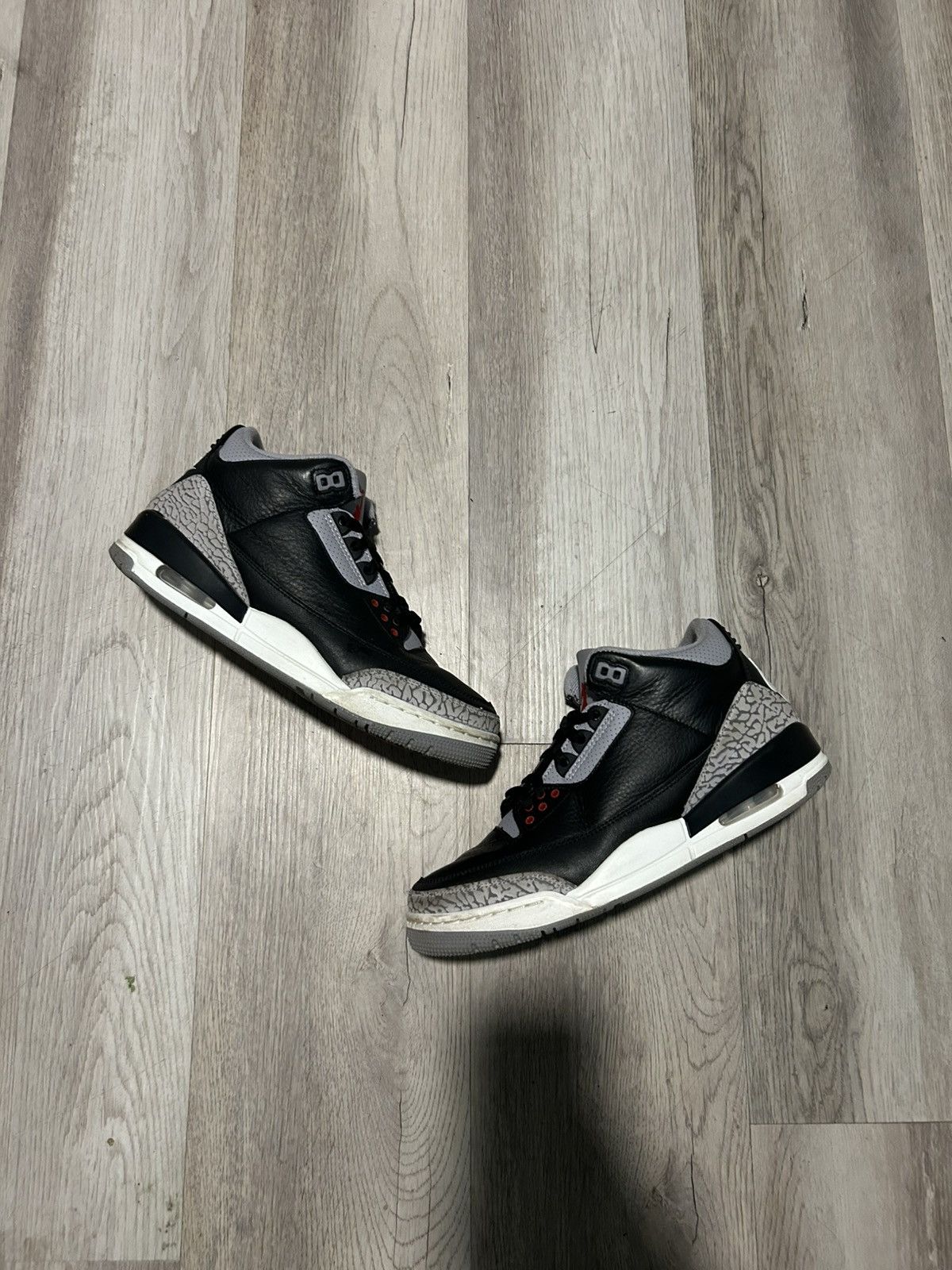 NIKE JORDAN 3 BLACK CEMENT 2024 PAIR SIZE 9 NO BOX