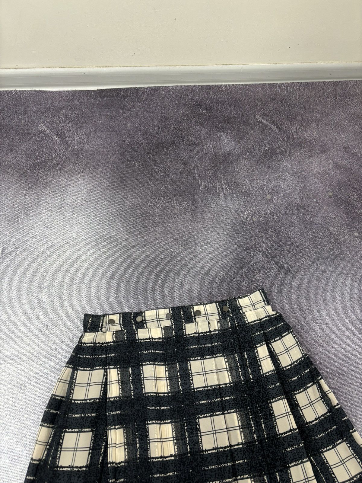 Diesel Diesel Black Beige Plaid Print Mini Skirt A-Line Snap Waist Size 28" / US 6 / IT 42 - 4 Thumbnail