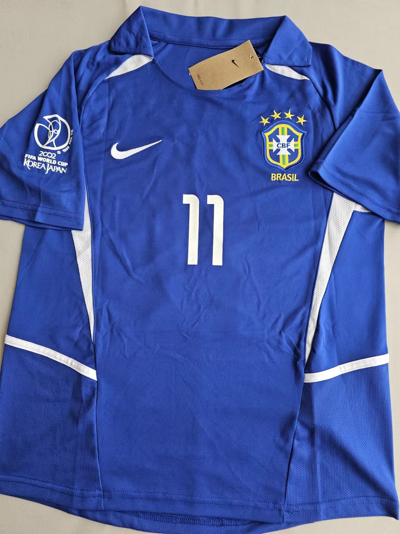 Other 2002 World Cup Brazil 11 Ronaldinho Jersey Away Size US XXL / EU 58 / 5 - 1 Thumbnail