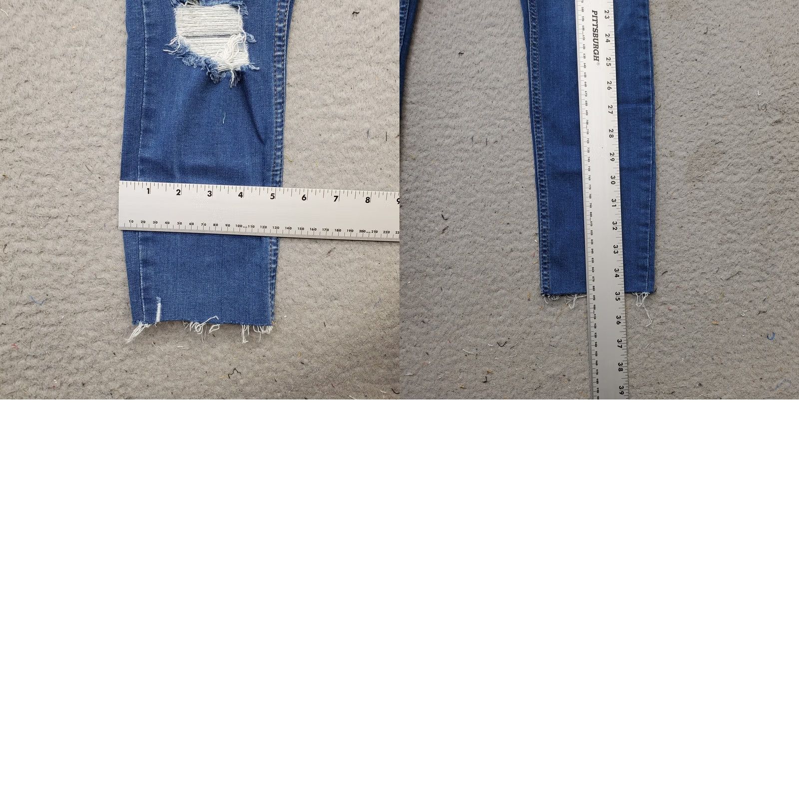 Free People Free People Jeans Womens 26 Blue Denim Distressed Frayed Hem Skinny Leg 5-Pocket Design 25.25 Inseam Womens Size 26 Blue Jeans Size 26" / US 2 / IT 38 - 8 Thumbnail
