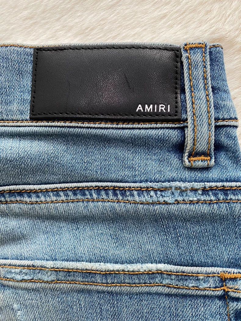 Amiri Amiri Washed blue Dongying patchwork destroys jeans 2502-Ne Size US 31 - 3 Thumbnail