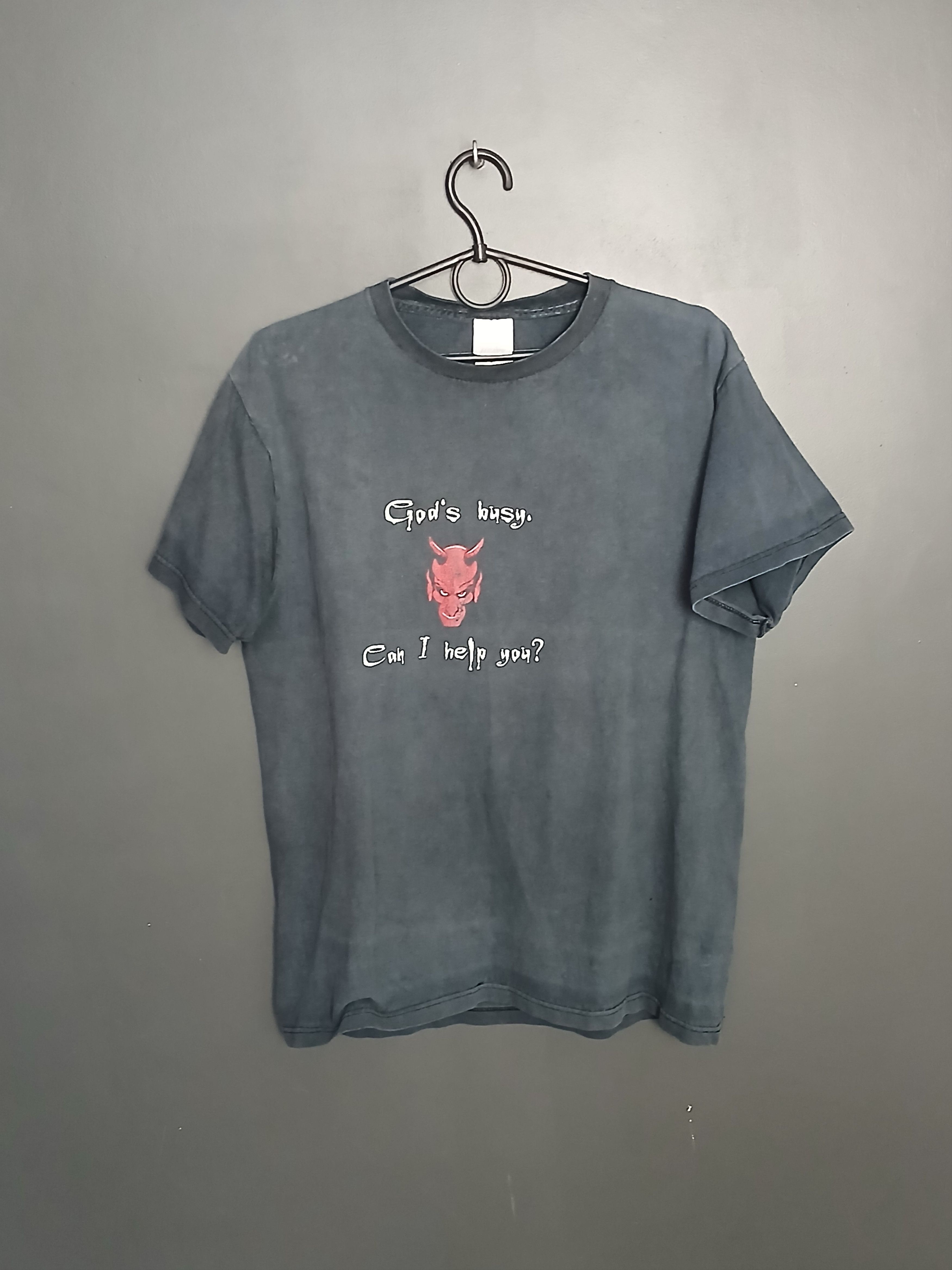 Fruit Of The Loom × Vintage Vintage God's Busy. Can I Help You? T-Shirt Size US M / EU 48-50 / 2 - 1 Thumbnail