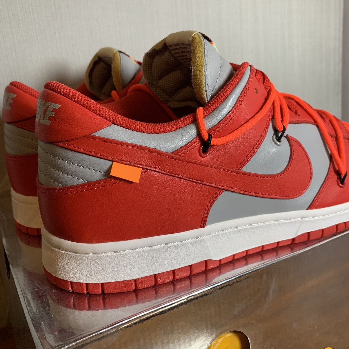 Nike × Off-White × Virgil Abloh Off-White Nike Dunk Low University Red Size US 12 / EU 45 - 7 Thumbnail