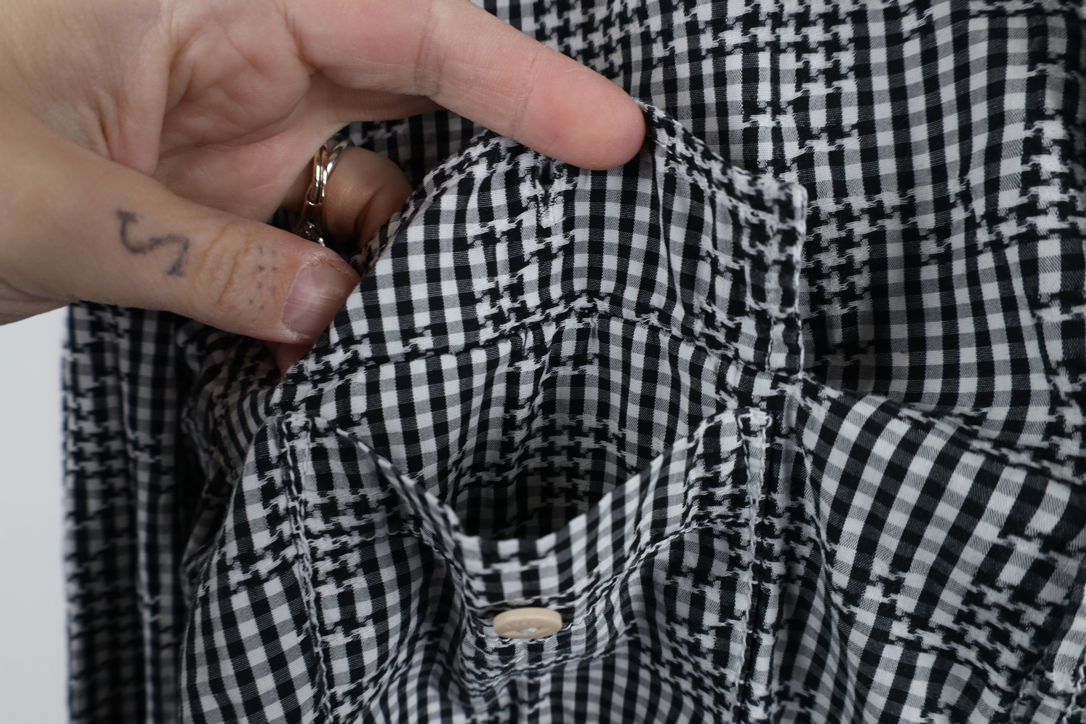 Hugo Boss × Vintage Hugo Boss Checkered Houndstooth Collared Button Shirt Cotton Size US S / EU 44-46 / 1 - 5 Thumbnail