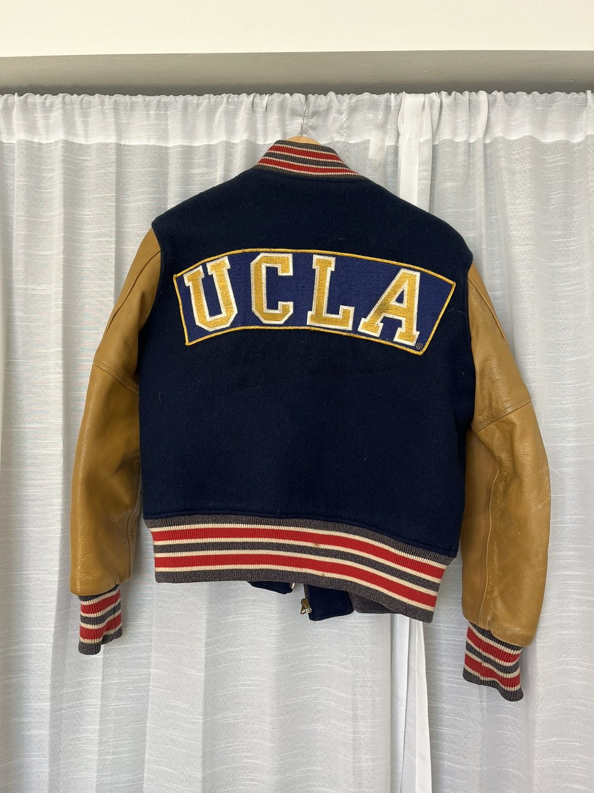 image of Sugar Cane Vintage Sugarcane Ucla Letterman Jacket in Blue, Men's (Size Small)