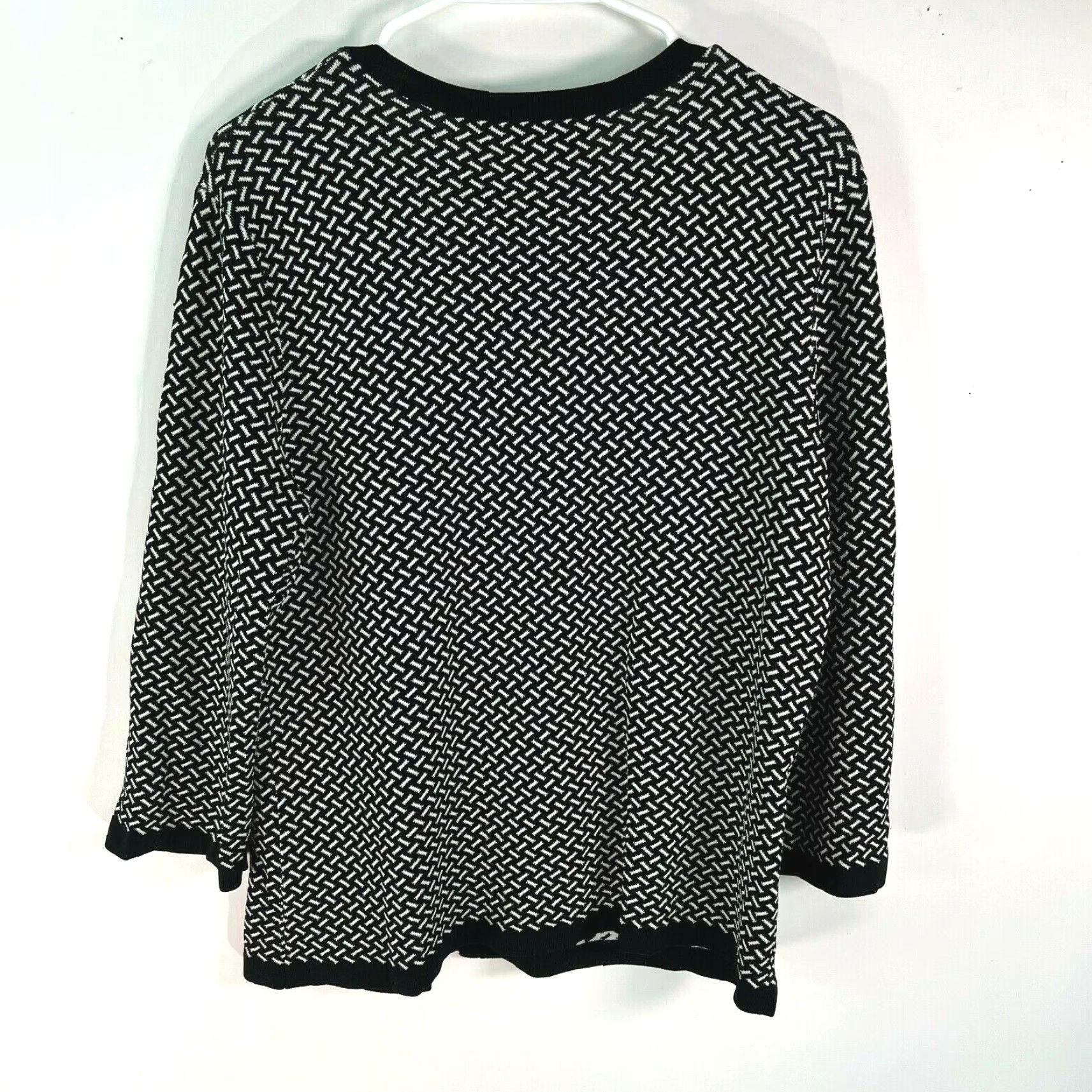 Jones New York Jones New York Signature Womens Cardigan 3/4 Sleeves Black XL Sweater Size XL / US 12-14 / IT 48-50 - 2 Thumbnail