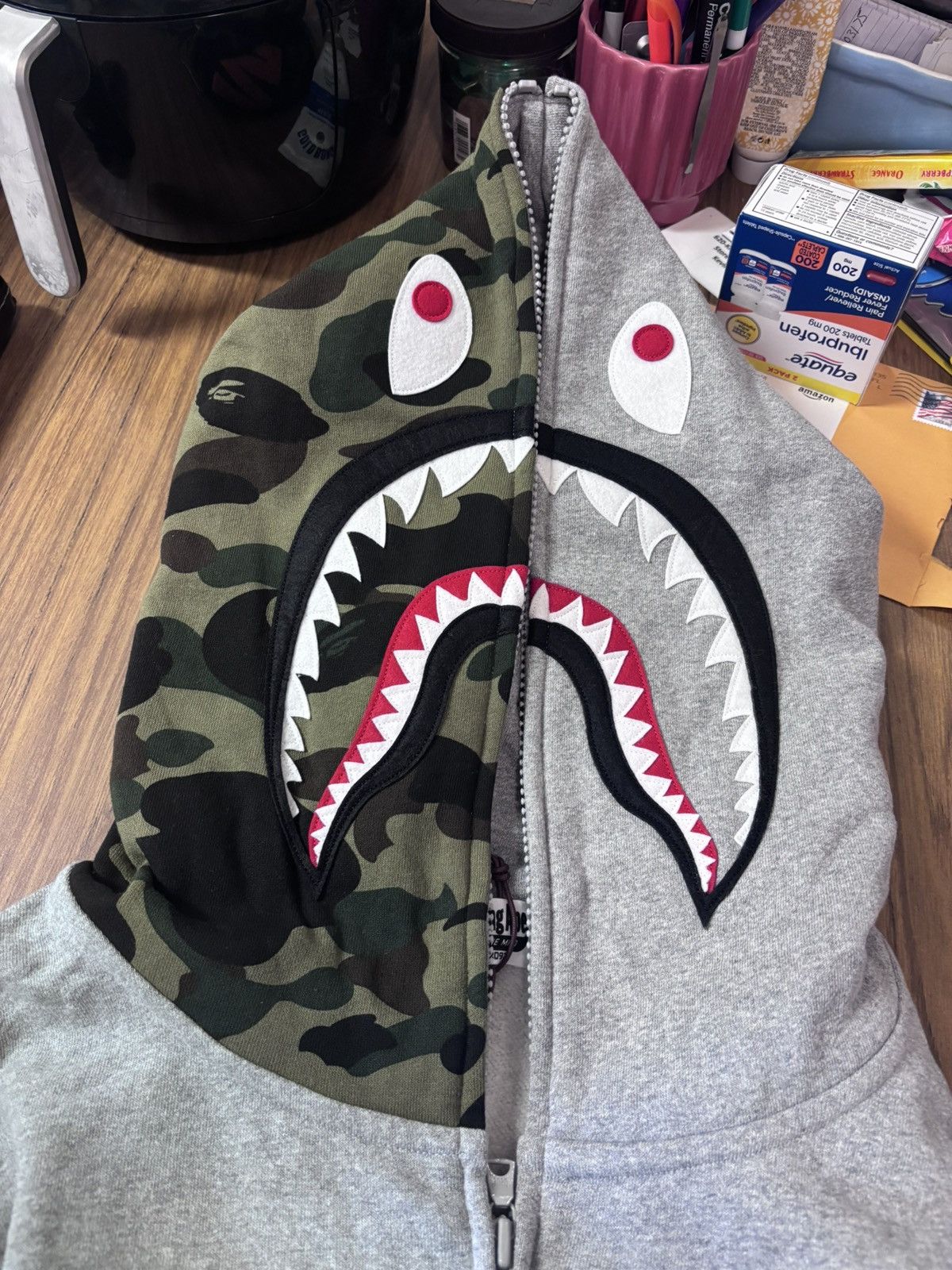 Bape Bape giant shark full zip gray Size US M / EU 48-50 / 2 - 4 Thumbnail