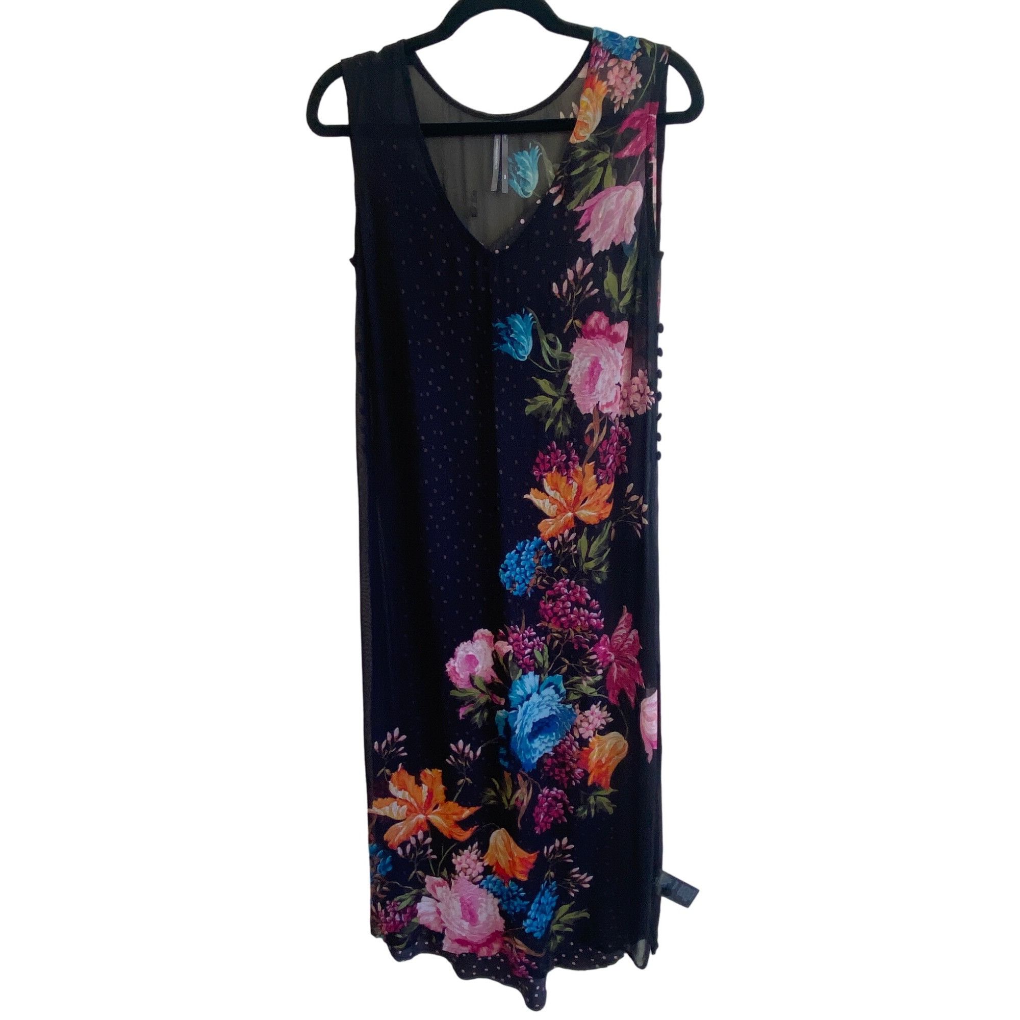 Anthropologie Anthropologie Layered Sleeveless Dress Black Floral Motif NW Size XS / US 0-2 / IT 36-38 - 2 Thumbnail