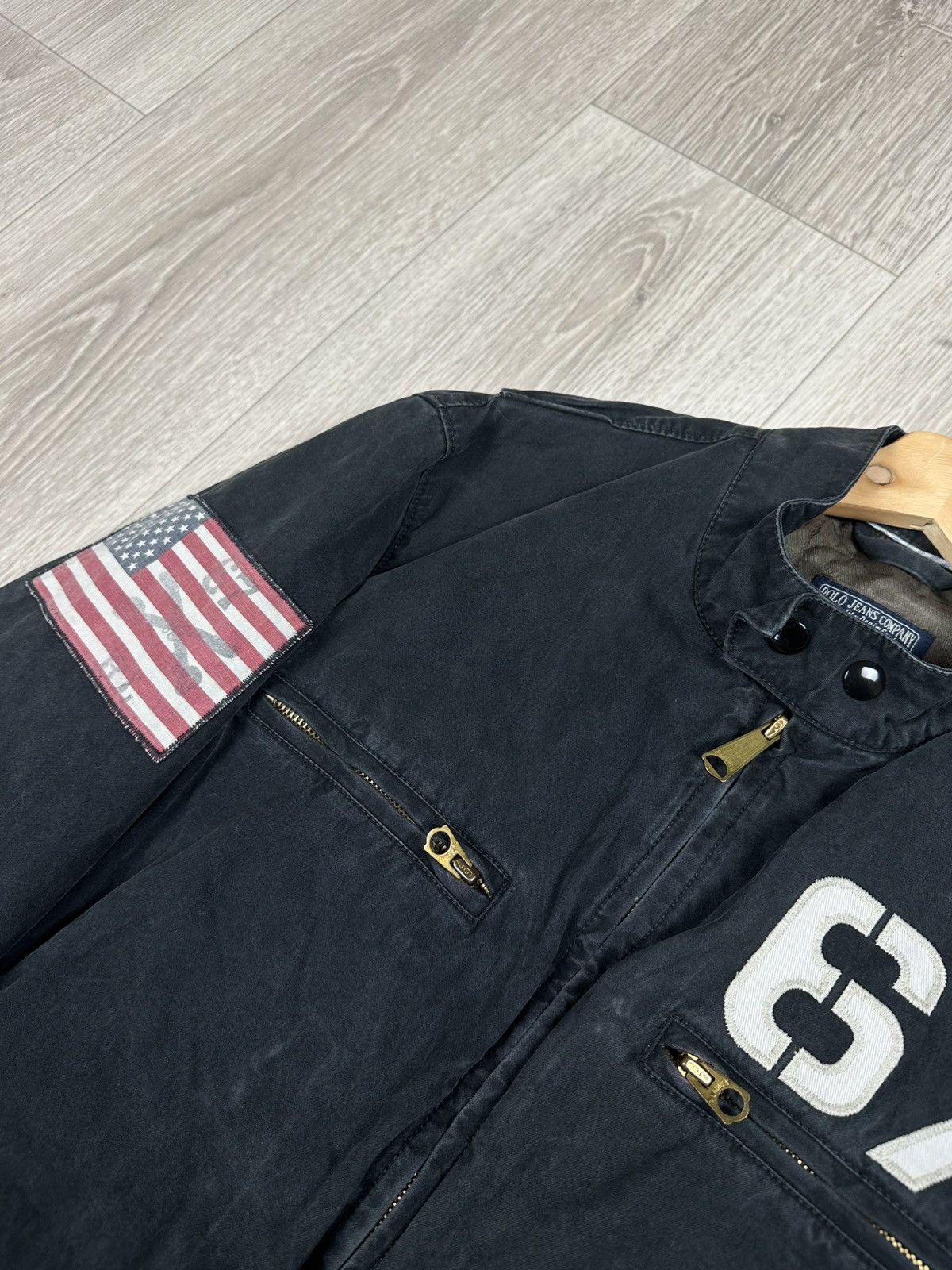 Lauren Ralph Lauren Vintage Polo Ralph Lauren Jeans USA Flag Moto Jacket Size US M / EU 48-50 / 2 - 5 Thumbnail