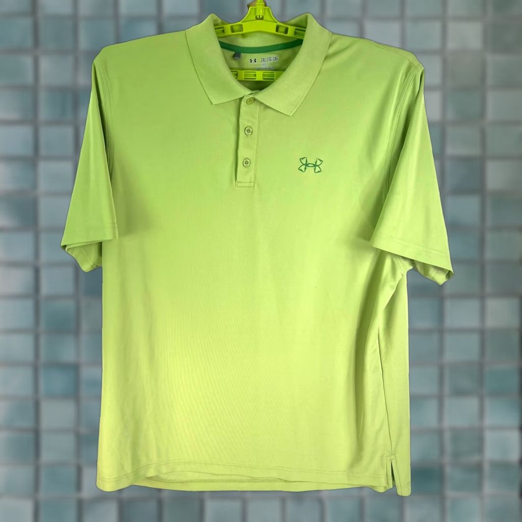 Under Armour Under Armour HeatGear Polo Shirt Mens 2XL Short Sleeve Green Polo, Collared, Pullover, Breathable, Stretch, Logo, Embroidered, 2XL, Regular Fit Size US XXL / EU 58 / 5 - 1 Thumbnail