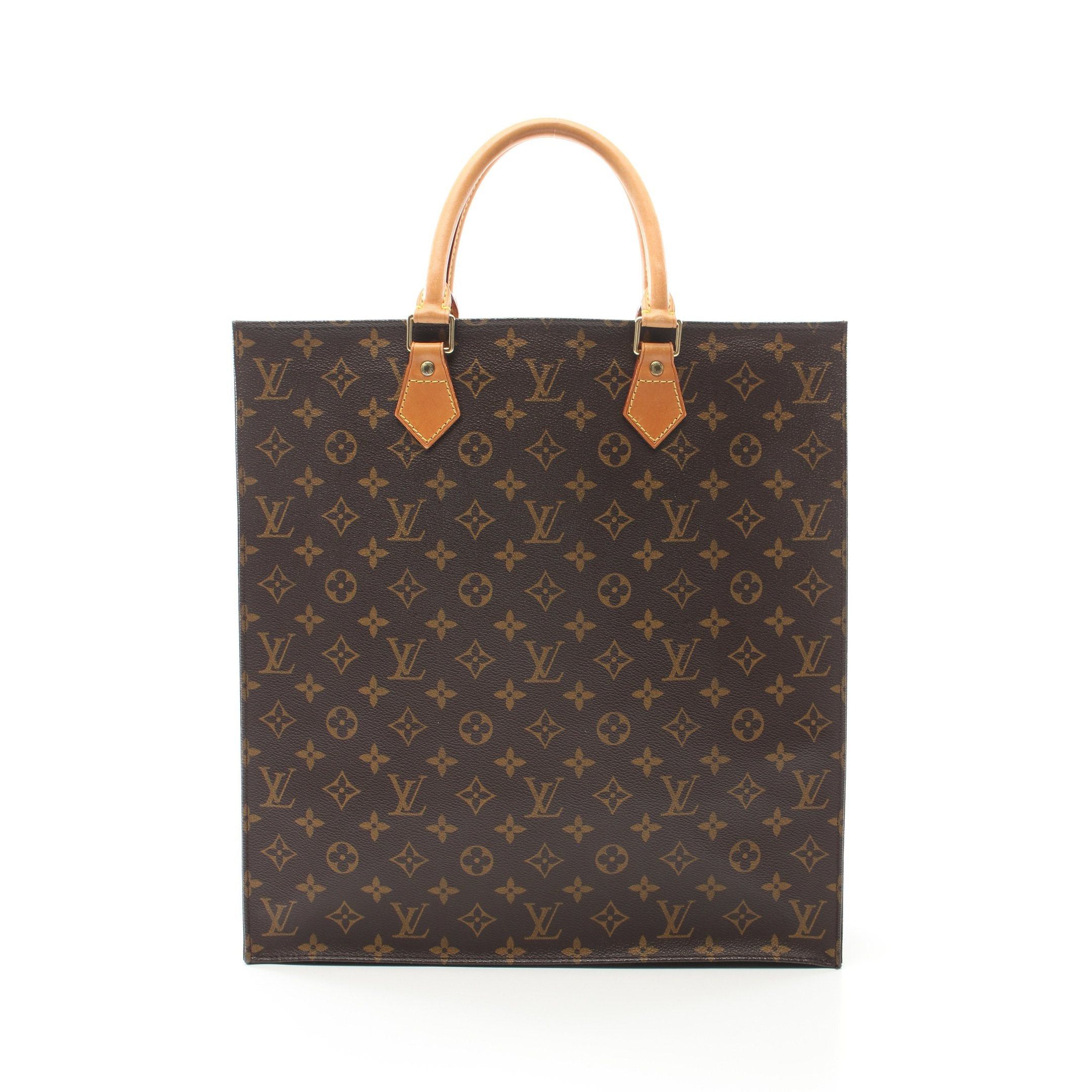 Louis Vuitton Louis Vuitton Sac Plat Monogram Handbag Tote Bag Leather Brown Size ONE SIZE - 1 Thumbnail