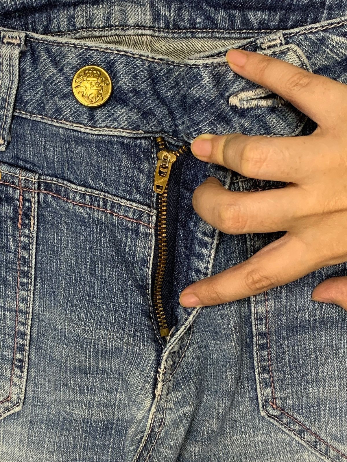 Japanese Brand Vintage Japanese Brand Faded Wash Flare Style Jeans Size 31" - 3 Thumbnail