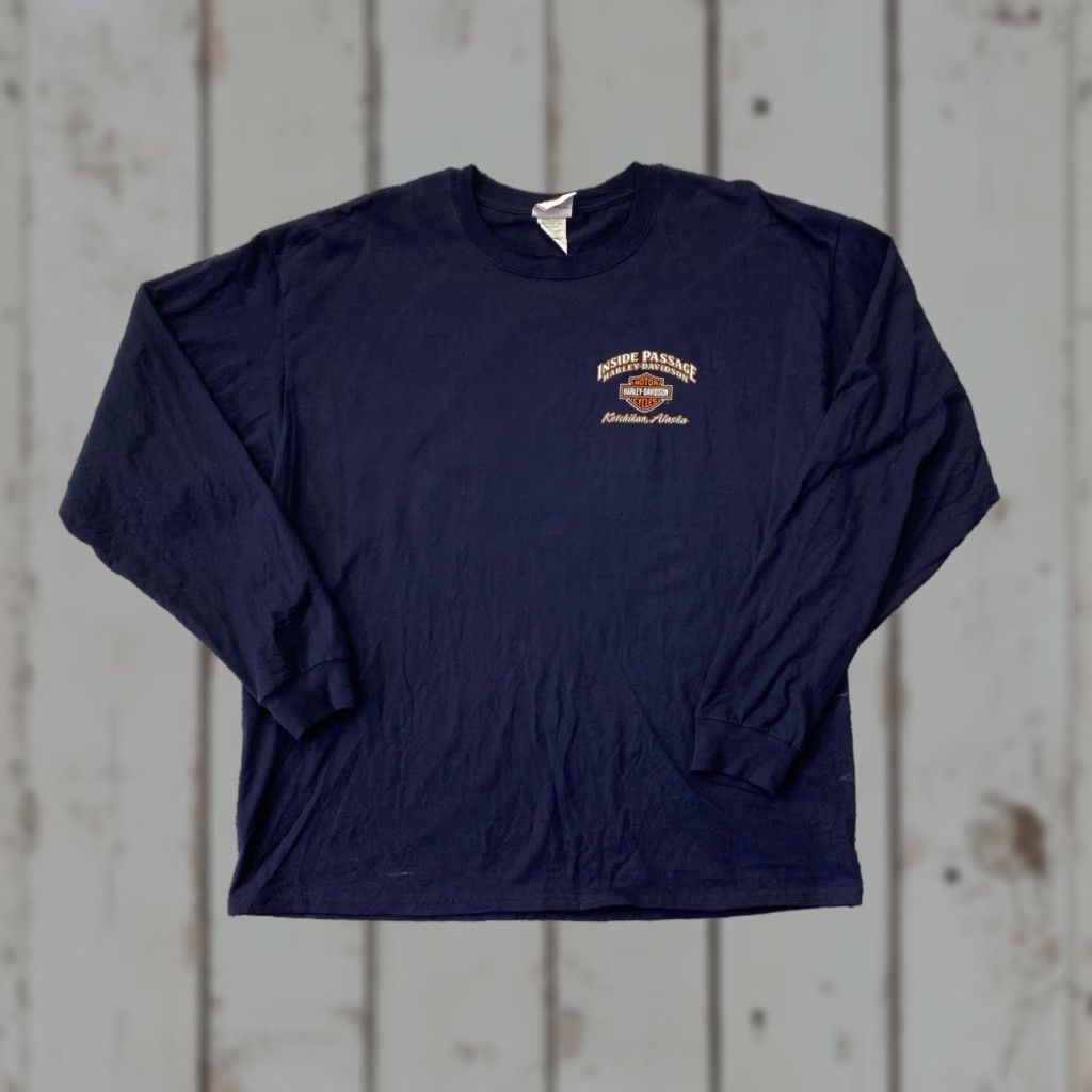 Harley Davidson VINTAGE Harley-Davidson T Shirt Adult XL Blue Crew Neck Short Sleeve Graphic Print 90s 00s Motorcycle Size US XL / EU 56 / 4 - 1 Thumbnail