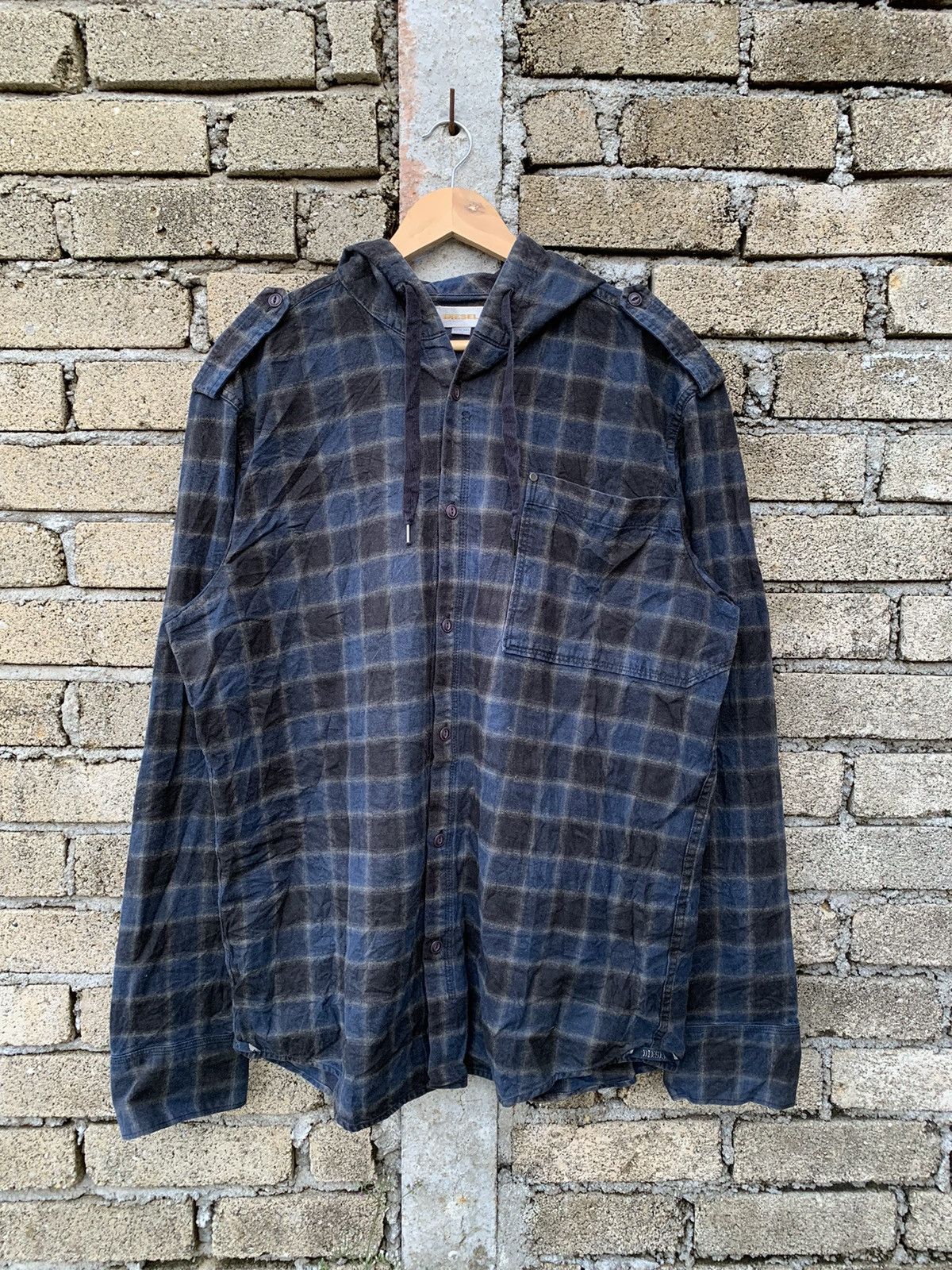 Diesel 🔥Steals🔥 Diesel Plaid Button Up With Hoodie Size US XL / EU 56 / 4 - 2 Thumbnail
