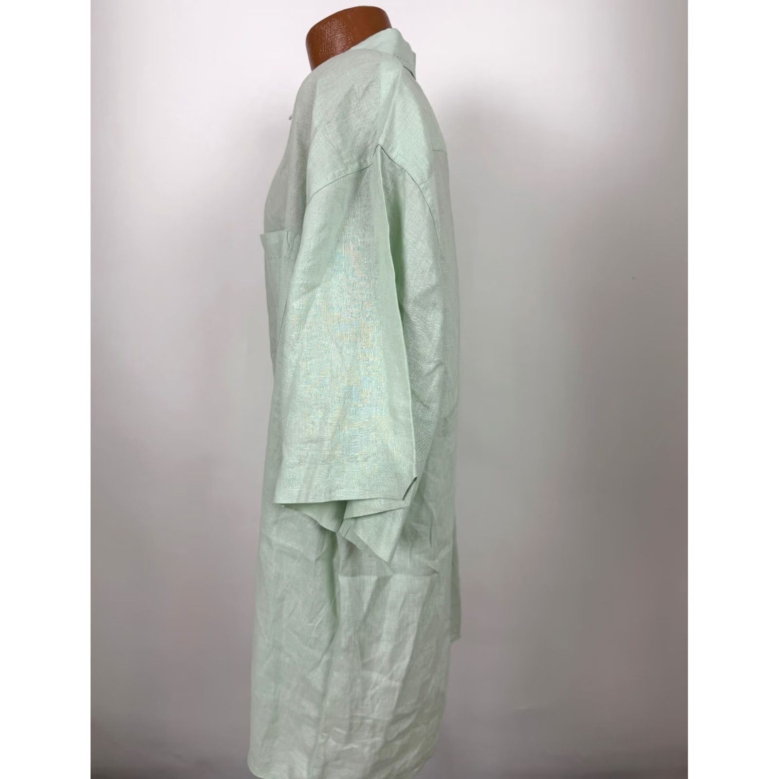 Nat Nast Nat Nast Linen Shirt Mens XXL Embroidered Paisley Button-Up Short Sleeve Collared Oversized Travel Green Size US XXL / EU 58 / 5 - 7 Thumbnail