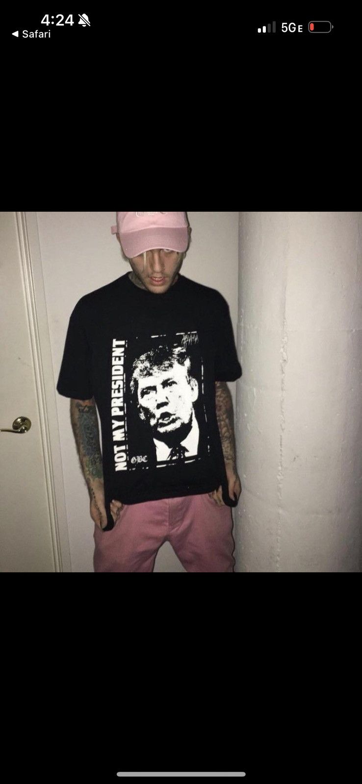 GOTHBOICLIQUE GBC LIL PEEP ABVHVN NOT MY PRESIDENT TEE Size US L / EU 52-54 / 3 - 3 Thumbnail
