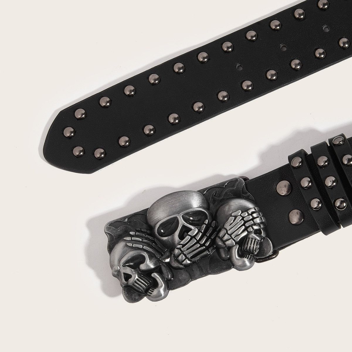 Japanese Brand Rivet Skull Unisex Belt Size ONE SIZE - 4 Thumbnail