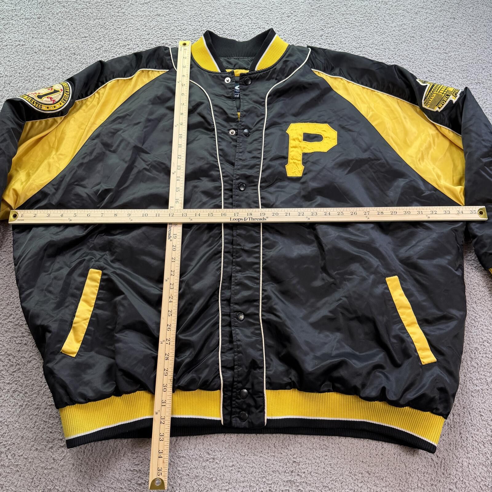 G-III Vintage Y2K Pittsburgh Pirates Satin Bomber Jacket 3XL MLB Size US XXL / EU 58 / 5 - 3 Thumbnail