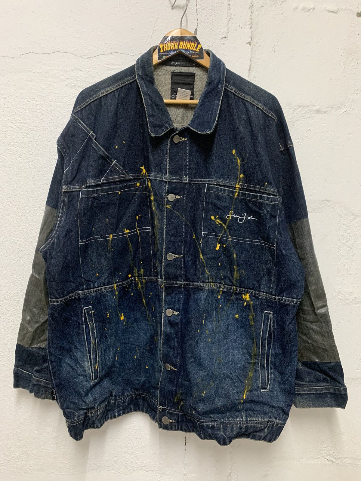 Sean John Sean John Paint Splatter Denim Jacket Size US XXL / EU 58 / 5 - 1 Thumbnail