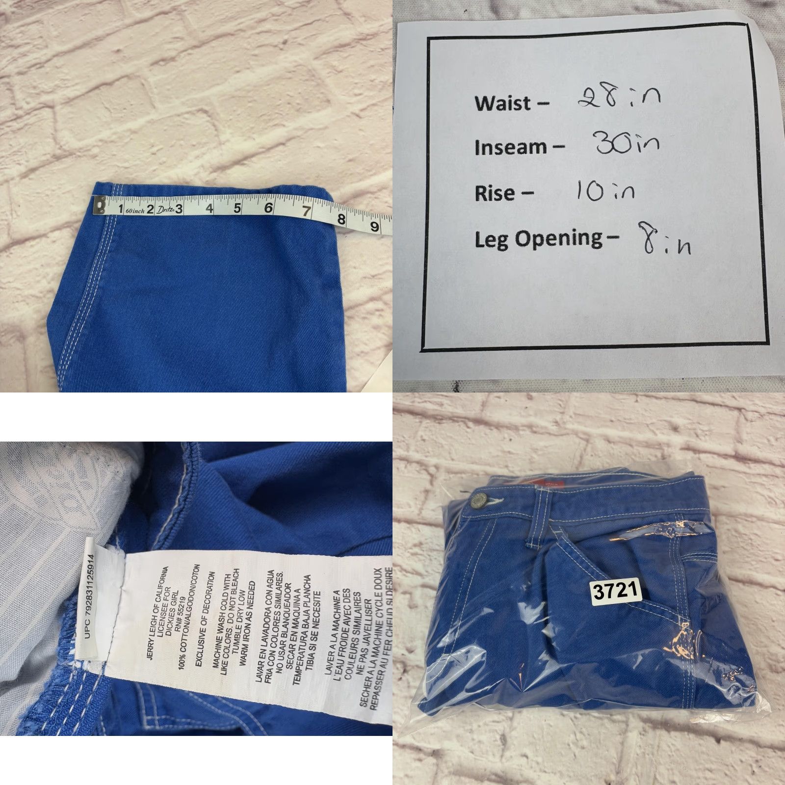 Dickies VINTAGE? No — Actually not vintage. Dickies Carpenter Pants Juniors 5 Blue Straight Leg Twill Workwear Utility Teens Size 27" / US 4 / IT 40 - 9 Thumbnail