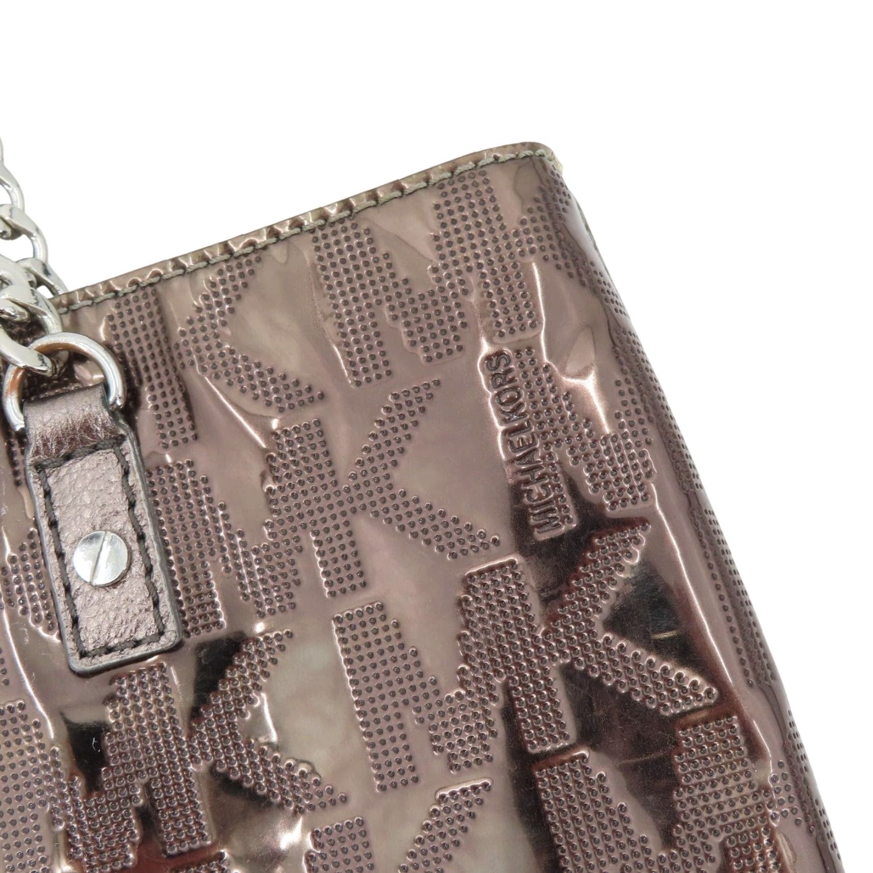 Michael Kors Michael Kors Jet Set Tote Bag Silver Gray Metal Chain Strap Handbag Purse Womens Size ONE SIZE - 4 Thumbnail