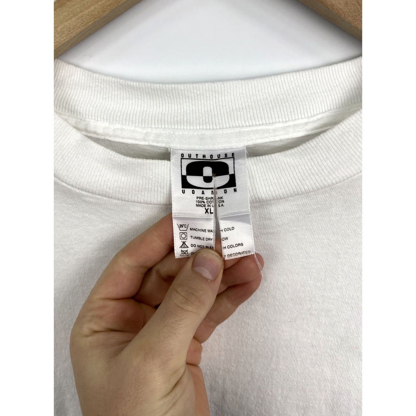 Gildan VINTAGE 90s Whoop Ass Trashman Outhouse Udamon T-shirt XL White Mens Shirt Size US XL / EU 56 / 4 - 7 Thumbnail