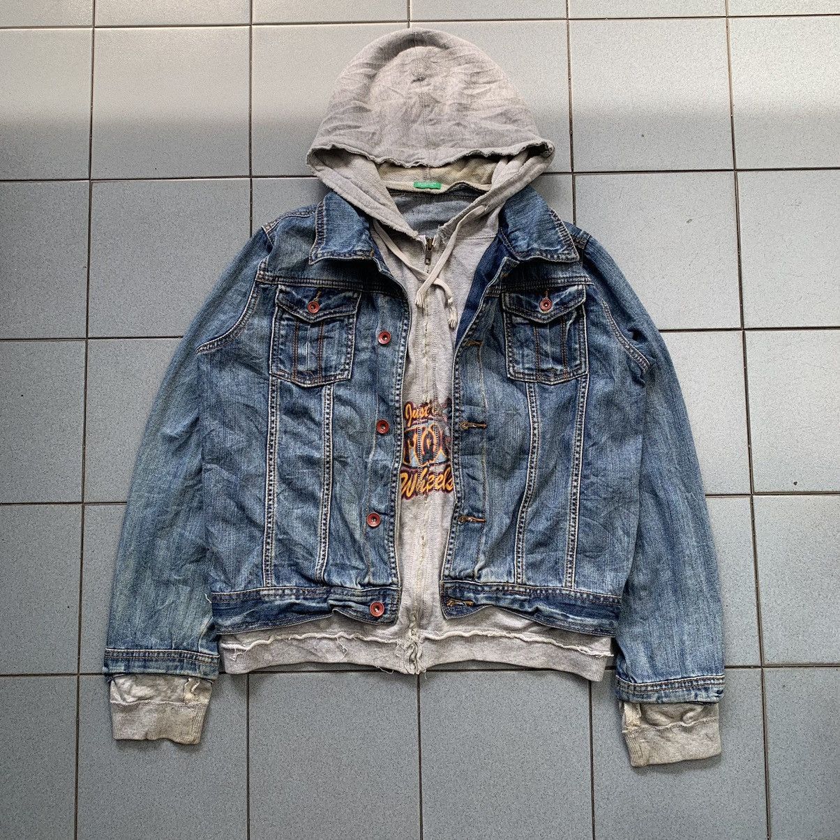 Carhartt Vintage Benetton Denim Hoodie Riding Jacket Size US XL / EU 56 / 4 - 1 Thumbnail