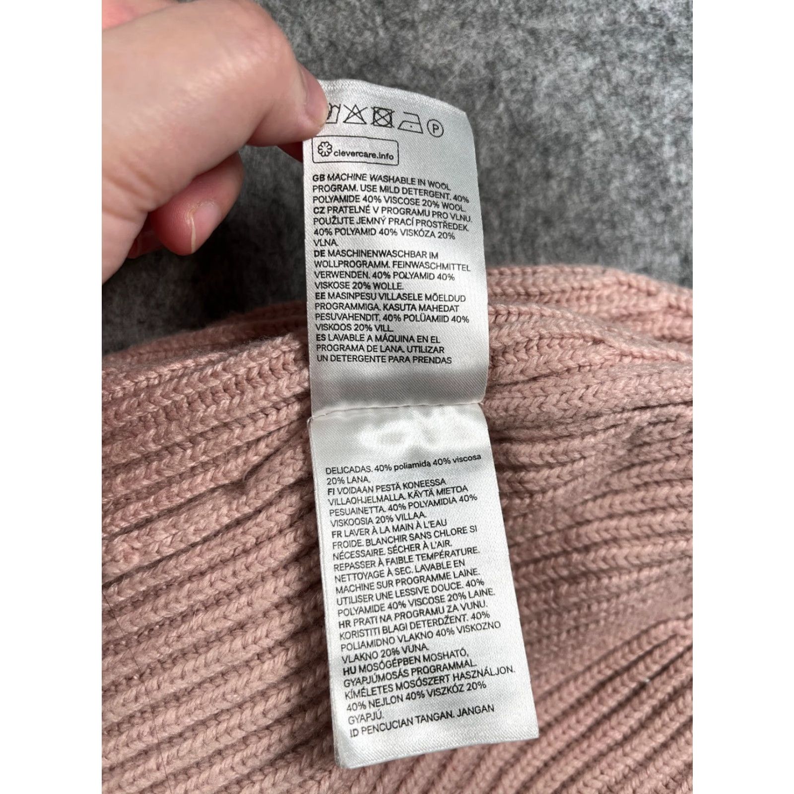 H&M H&M Beanie Women One Size Pink Knit Viscose Wool Blend Winter Ski Size ONE SIZE - 8 Thumbnail