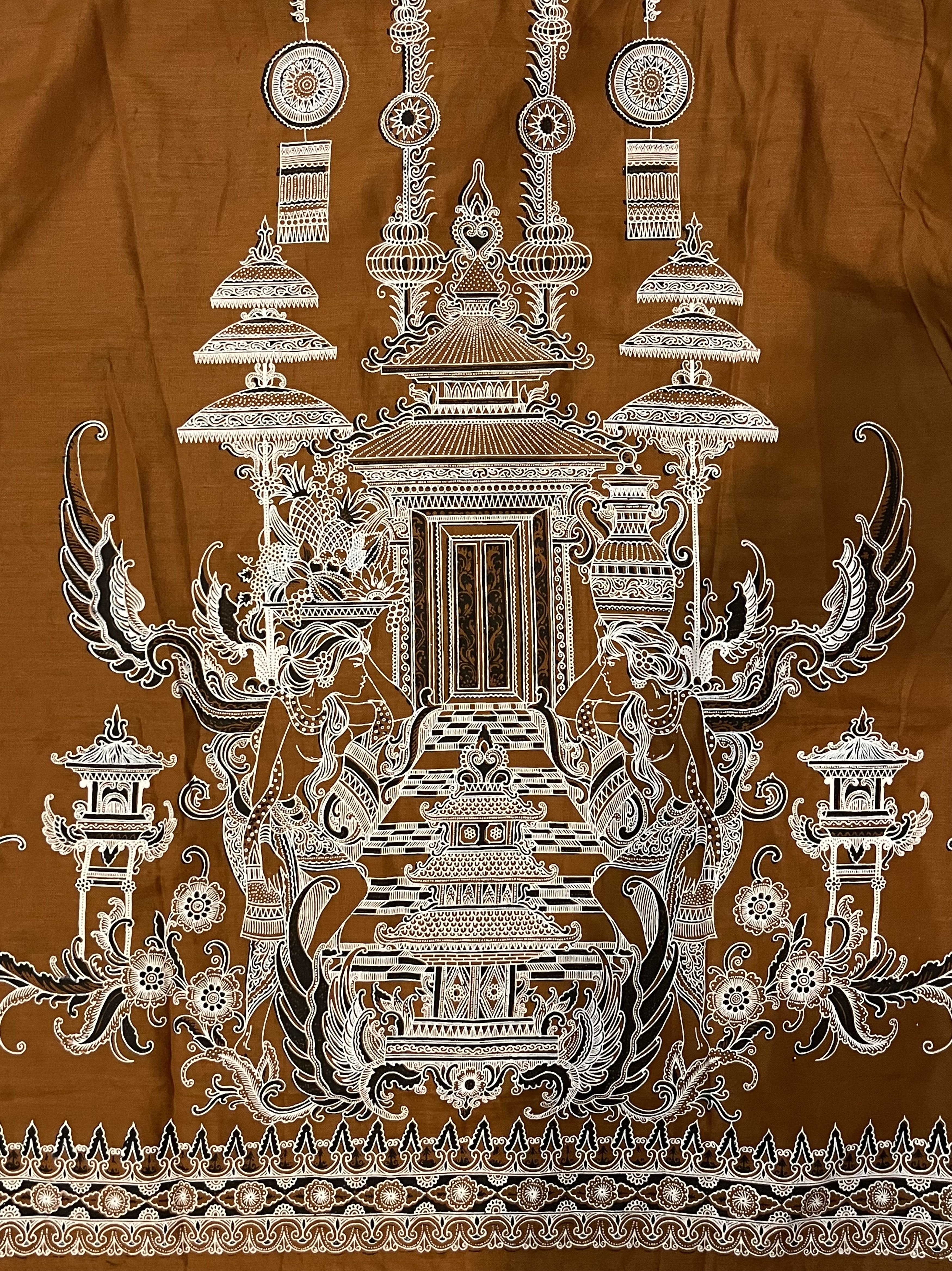 Japanese Brand × Vintage Vintage Linen Maya Fullprint Summer Shirts Size US XL / EU 56 / 4 - 5 Thumbnail