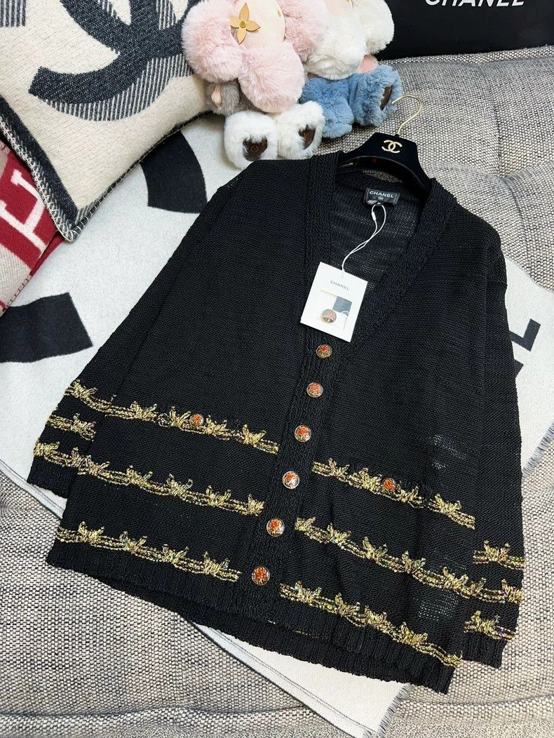 Chanel Chanel 25A handicraft workshop black gold tassel knitted c Size XS / US 0-2 / IT 36-38 - 8 Thumbnail