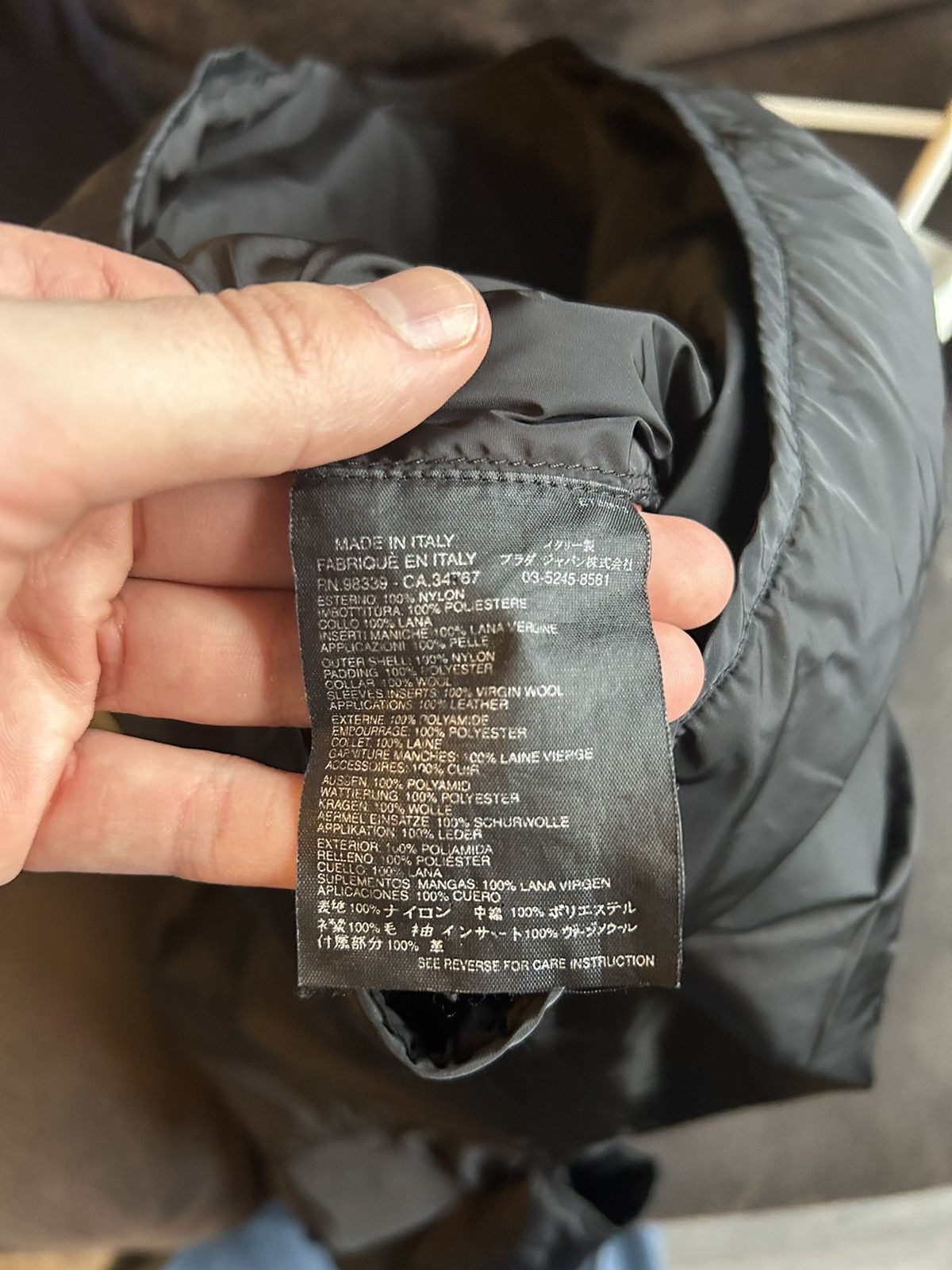 Prada Black Nylon Jacket with Wool and Leather Details Size S / US 4 / IT 40 - 12 Thumbnail
