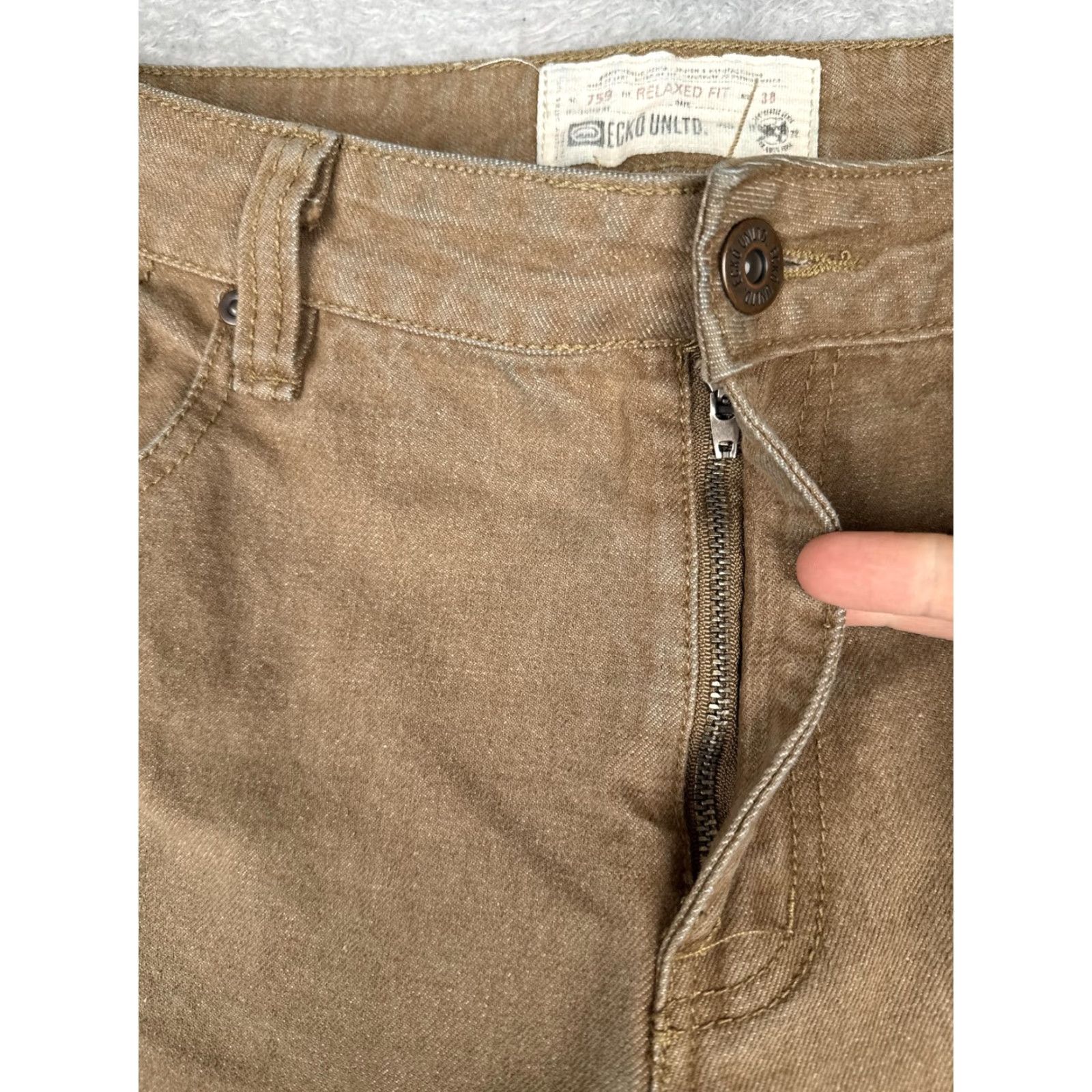 Ecko Unltd. Ecko Unltd. Jeans Mens 38x32 Brown Relaxed Straight Denim Zip Fly 5-Pocket Classic Brand Logo Hash Size US 38 / EU 54 - 5 Thumbnail