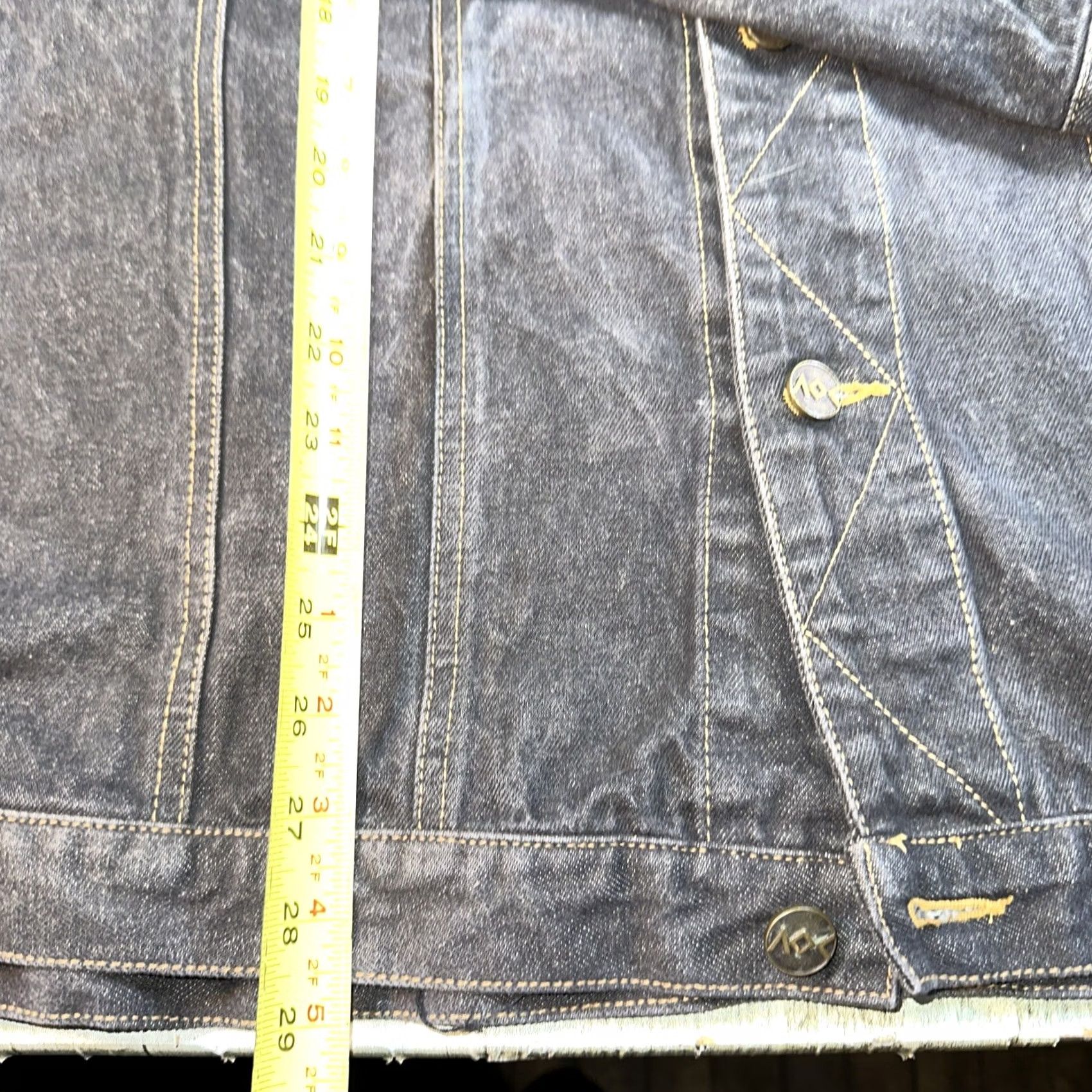 Vintage VINTAGE Men’s Jacket Jean 2XL Black 90s Y2K Mens Size US 39 - 7 Thumbnail