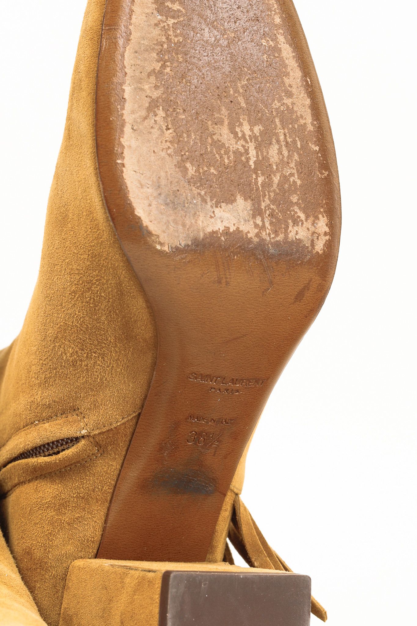 Yves Saint Laurent Saint Laurent Babies 70s Fringe Camel-Brown Suede Boots Size US 8 / IT 38 - 11 Thumbnail
