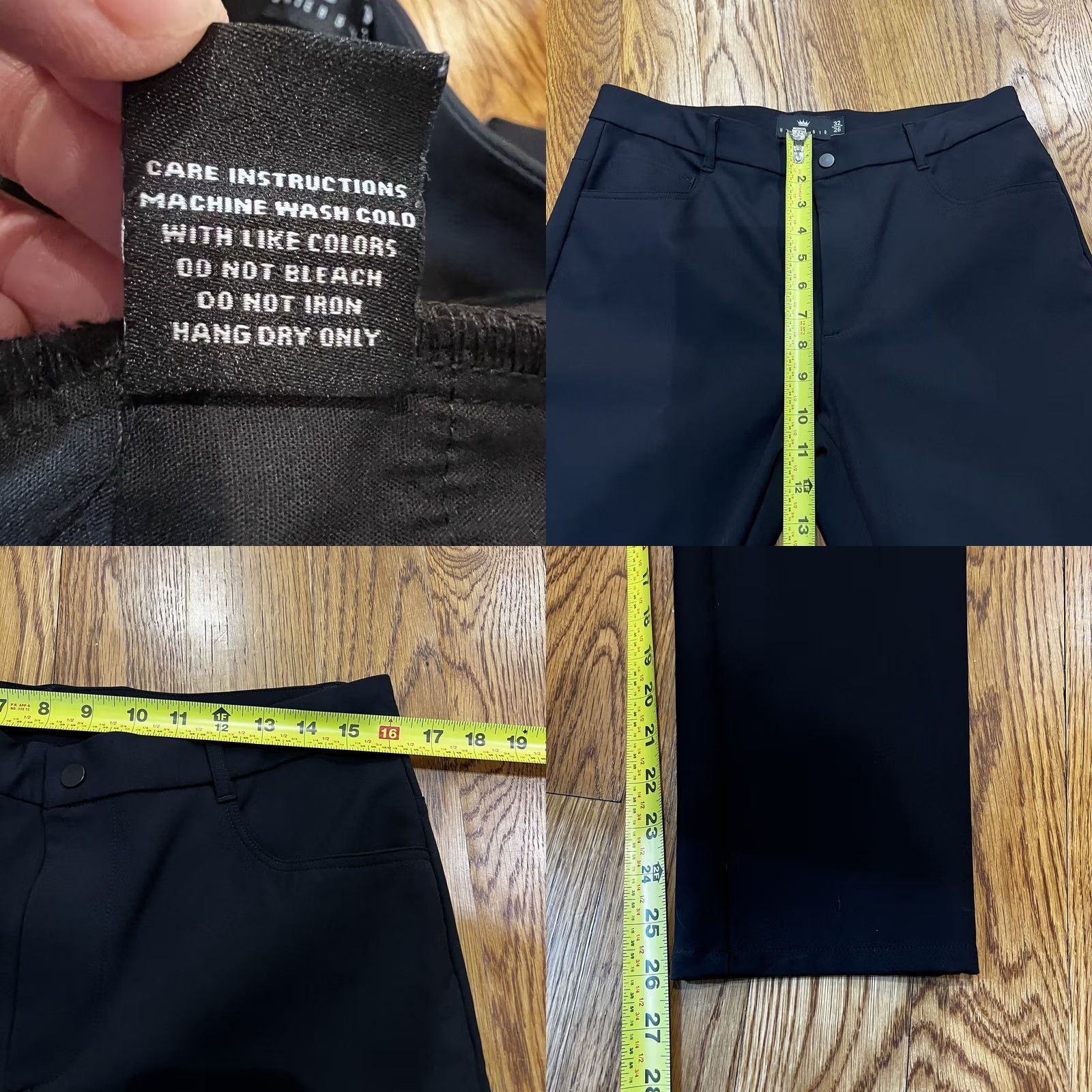 Vintage Under 5'10 Mens Performance Tech Golf Pants Black Solid Stretch Chino 32x26 Size US 32 / EU 48 - 8 Thumbnail