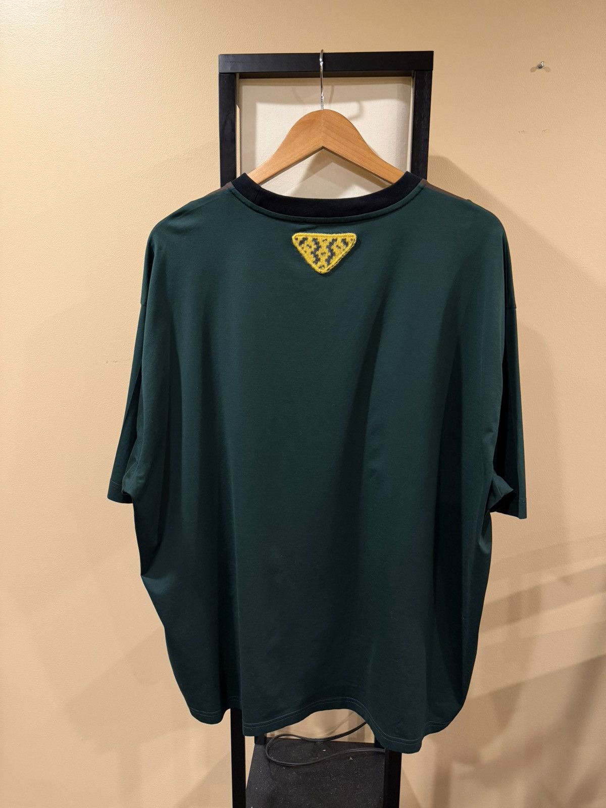 Prada Prada Green / Yellow Triangle Logo 2021 Colourblock T-Shirt Size US L / EU 52-54 / 3 - 1 Thumbnail