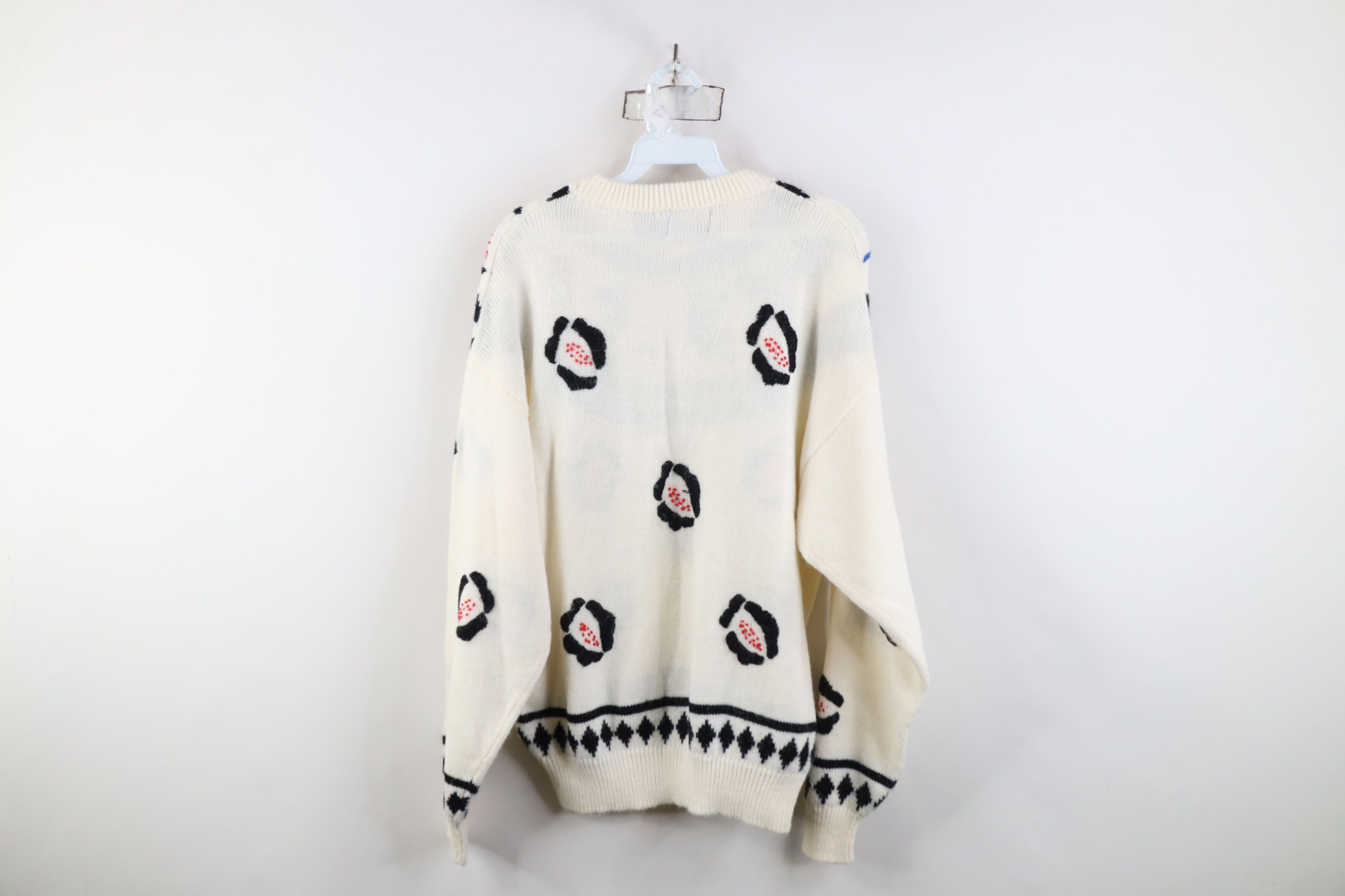 Vintage Vintage 70s Streetwear Abstract Flower Knit Sweater Size L / US 10 / IT 46 - 10 Thumbnail