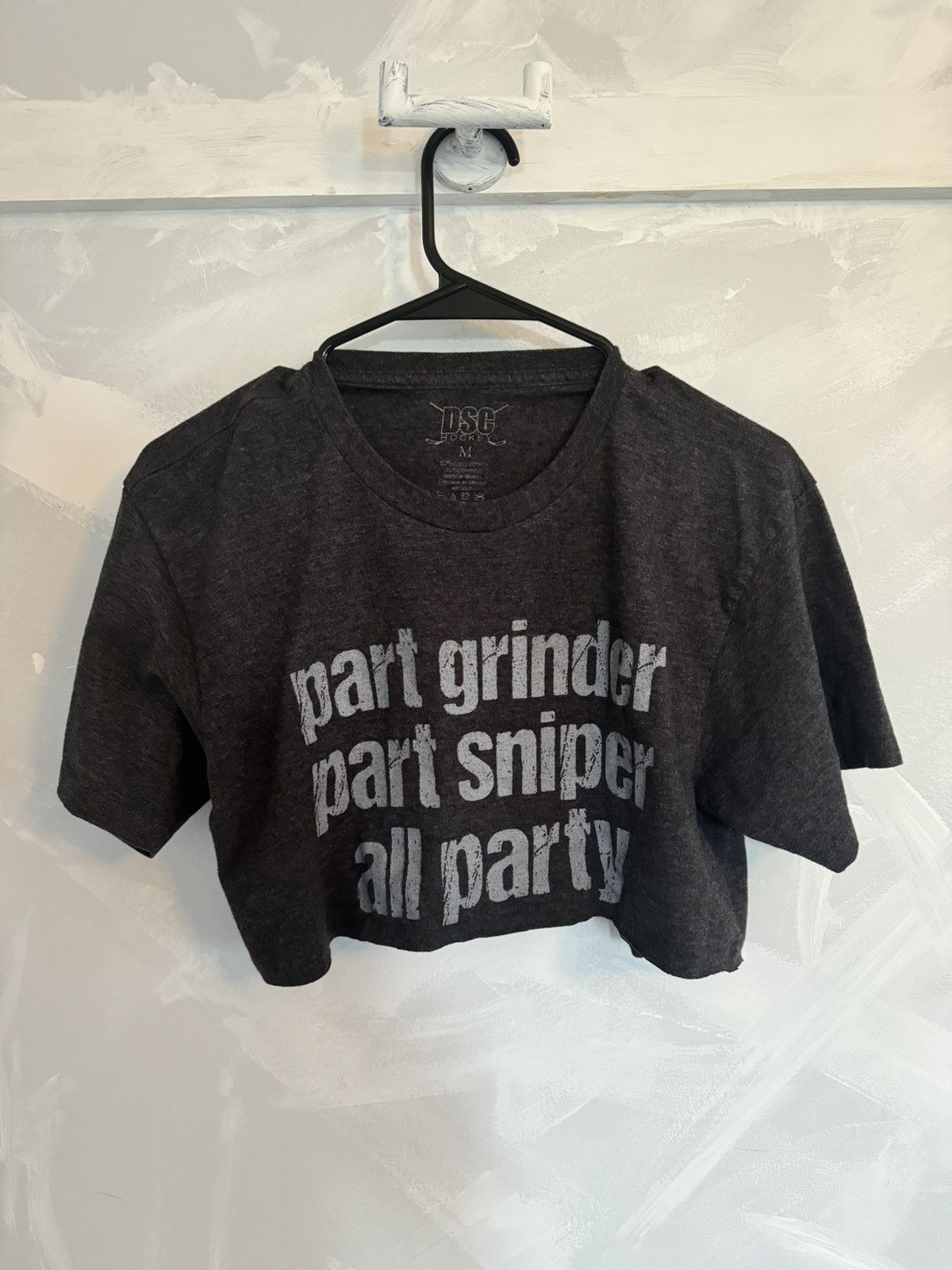 NHL DSC Hockey Grinder Sniper Party Cropped Custom Grey T-Shirt Size US M / EU 48-50 / 2 - 1 Thumbnail
