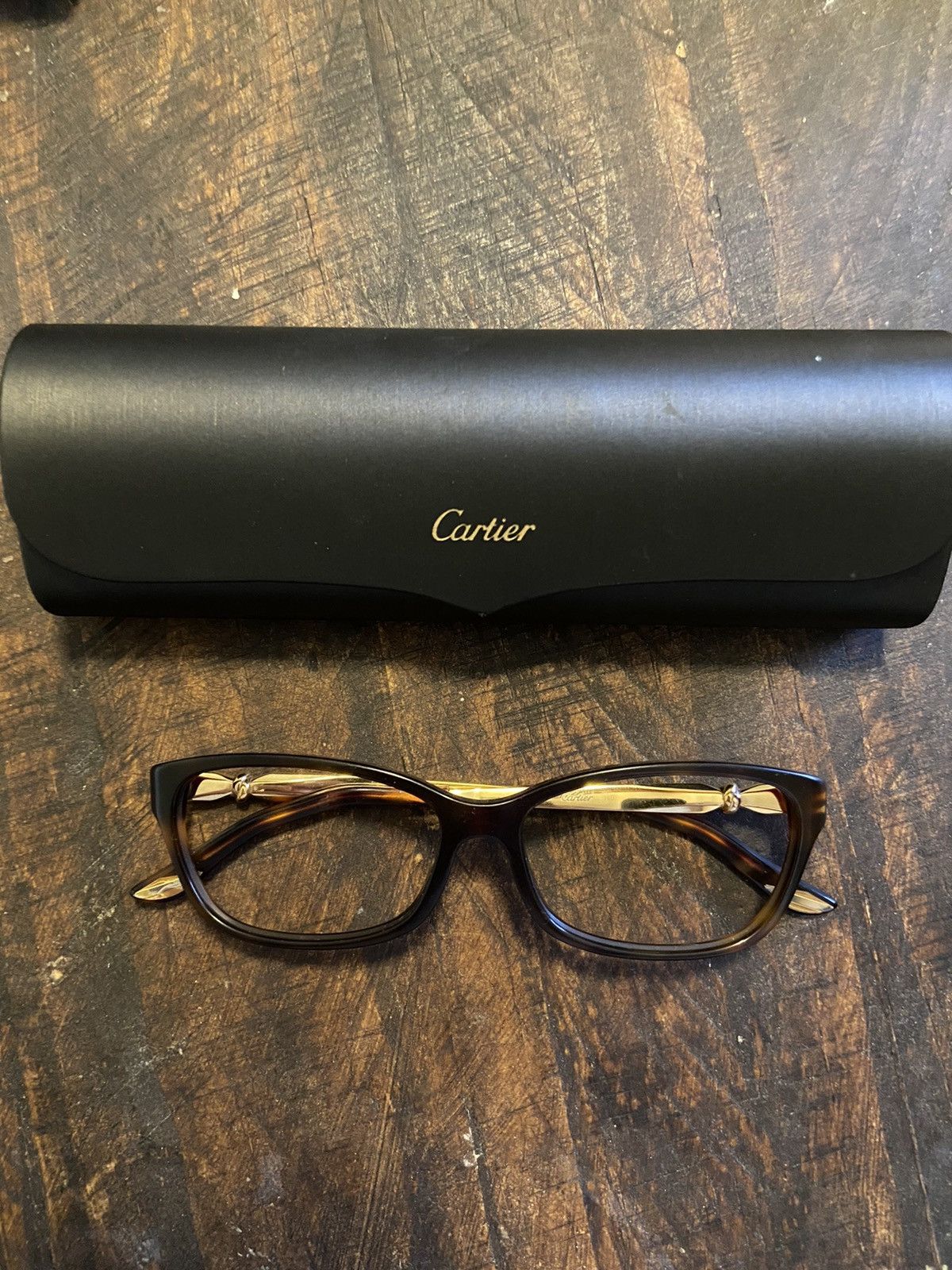 Cartier Cartier Tortoise Gold Glasses FRAMES ONLY NO LENS 55 14 | Grailed