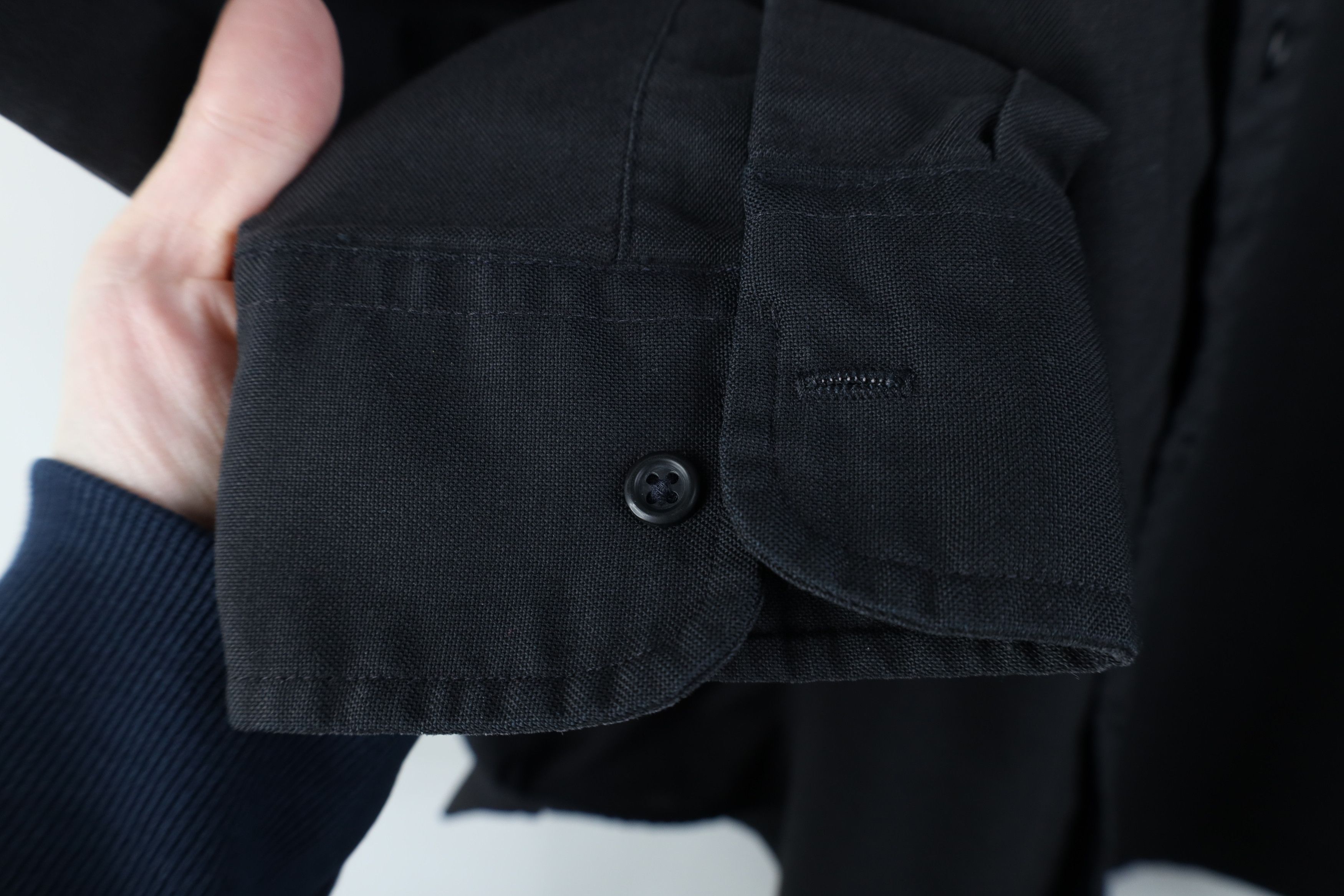 Vintage Vintage 90s Streetwear Band Collar Button Shirt Black USA Size US M / EU 48-50 / 2 - 6 Thumbnail
