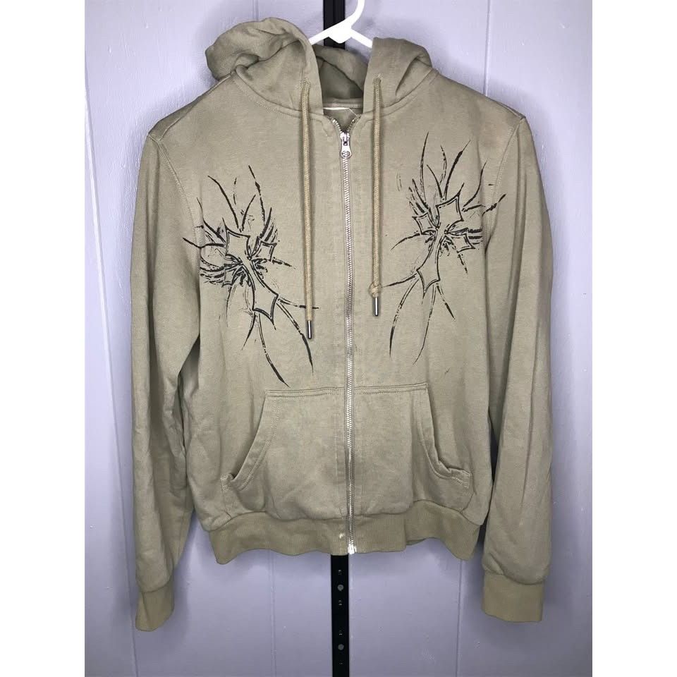 Other Y2K Goth Grunge Cross Green Zip up Boxy hoodie sweatshirt wo Size M / US 6-8 / IT 42-44 - 1 Thumbnail