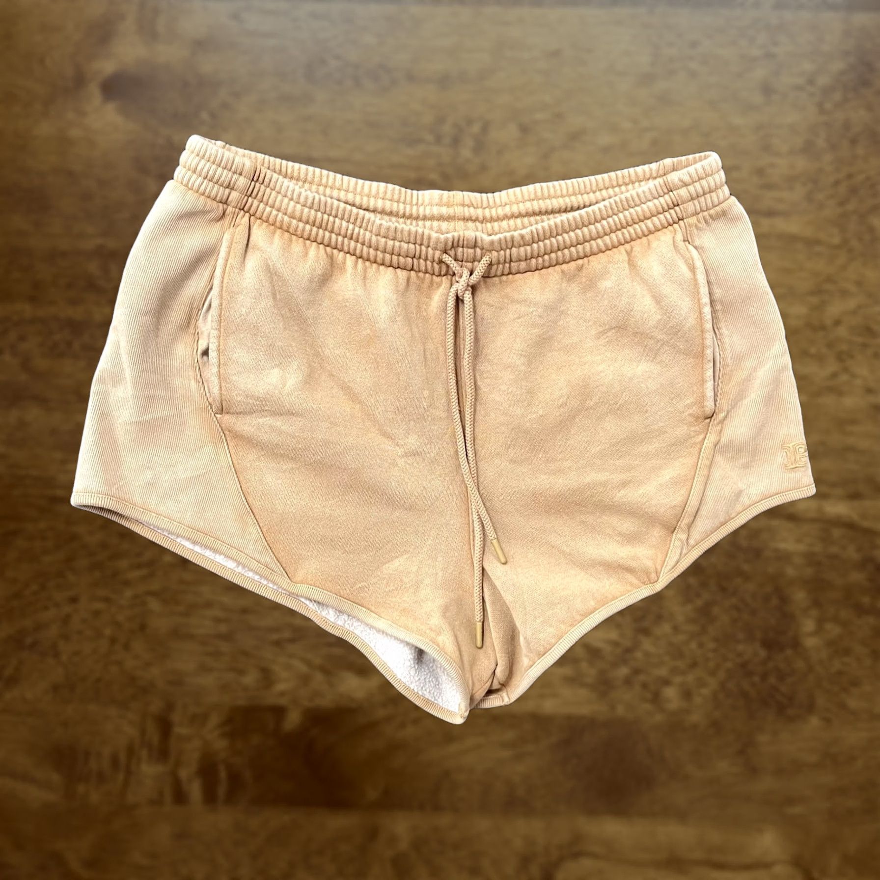 Vintage PINK Victoria's Secret Fleece Sweat Shorts Womens Large Beige Lounge Casual Size 36" / US 14 / IT 50 - 1 Thumbnail