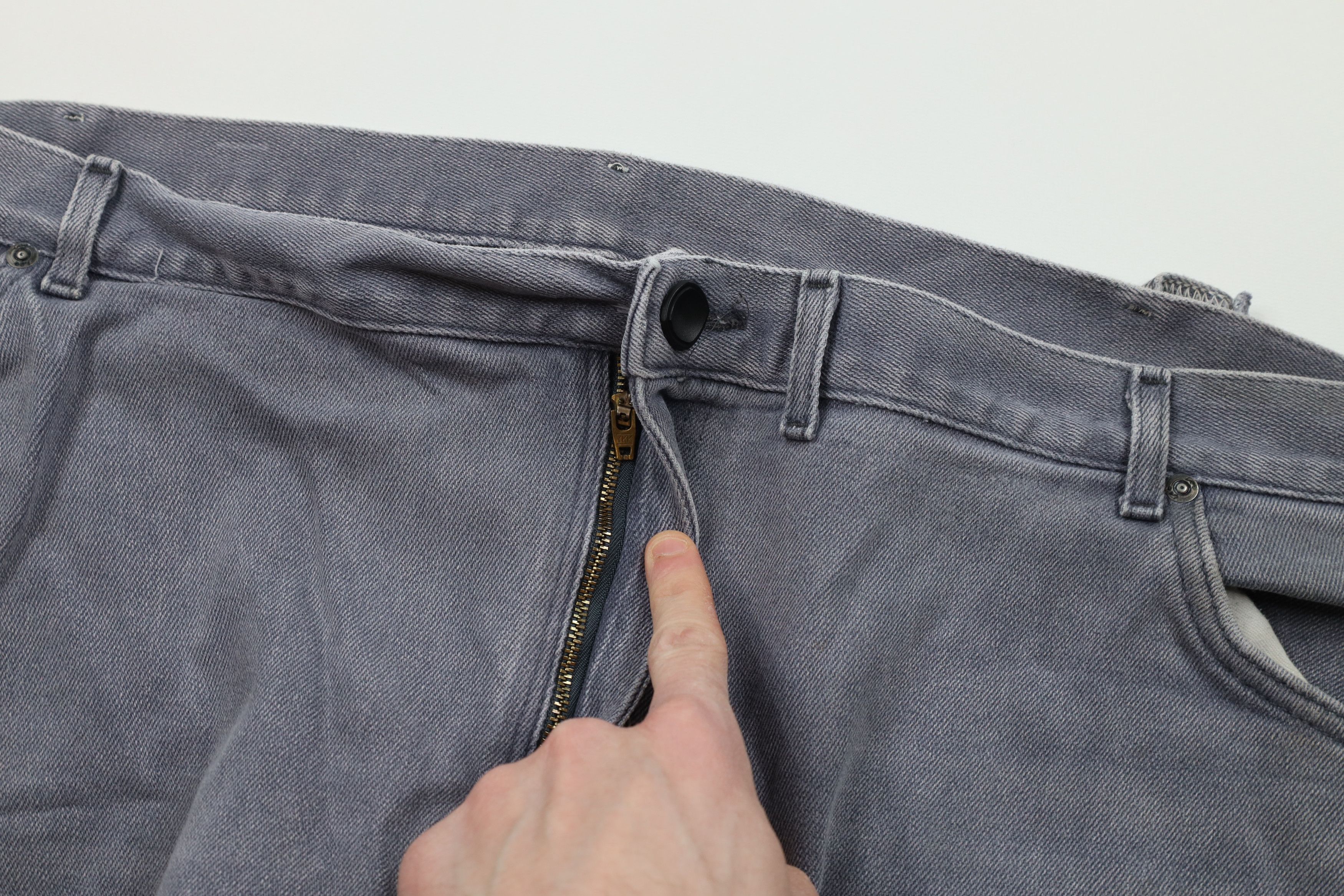 Vintage Vintage 90s Lee Wide Leg Flared Denim Jeans Gray USA Size US 44 / EU 60 - 6 Thumbnail
