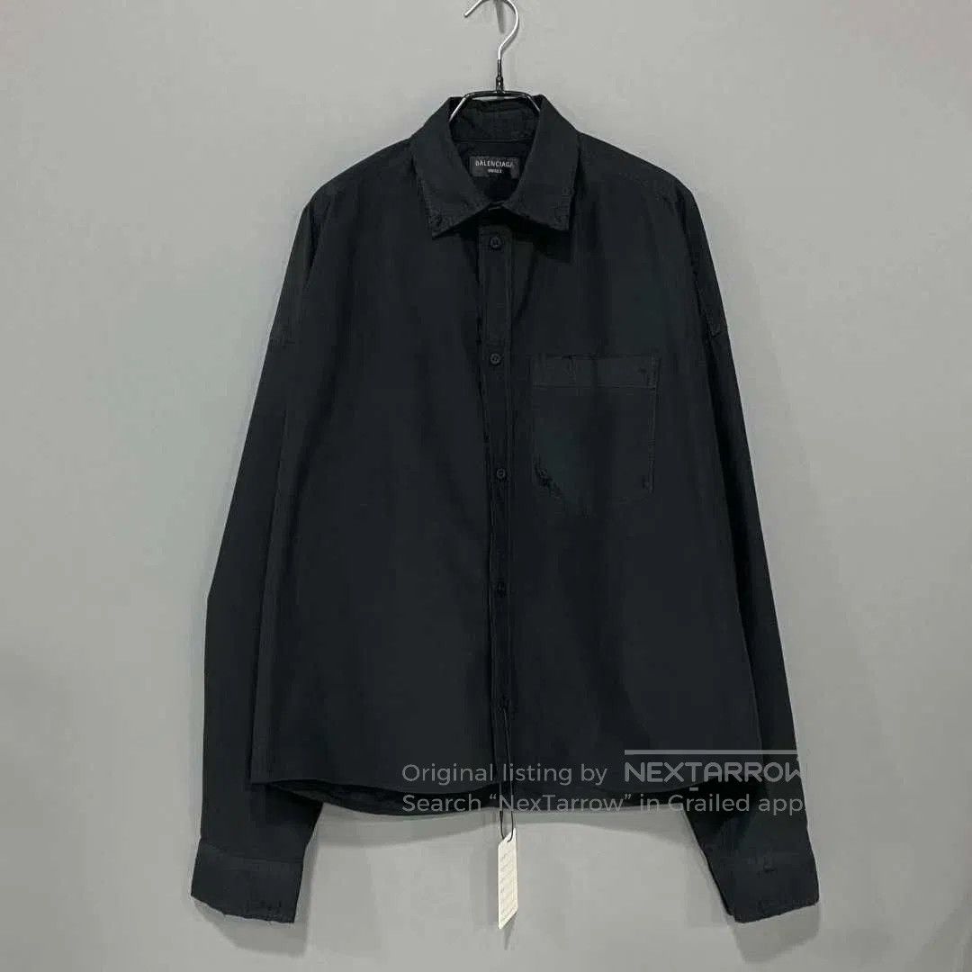 Balenciaga Balenciaga Tech Fabric Distressed Shirt. Size XXS / US 00 / IT 34 - 1 Thumbnail