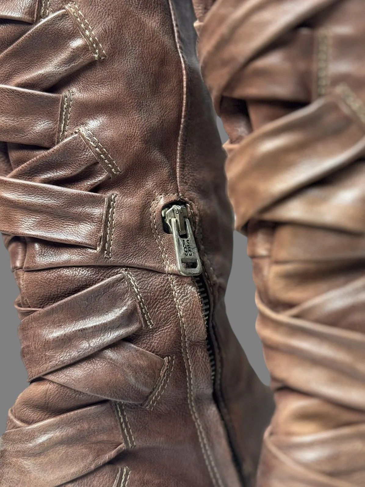 If Six Was Nine Vintage Italian Leather Tall Boots A.S.98 Rick Owens Look Size US 9 / IT 39 - 8 Thumbnail