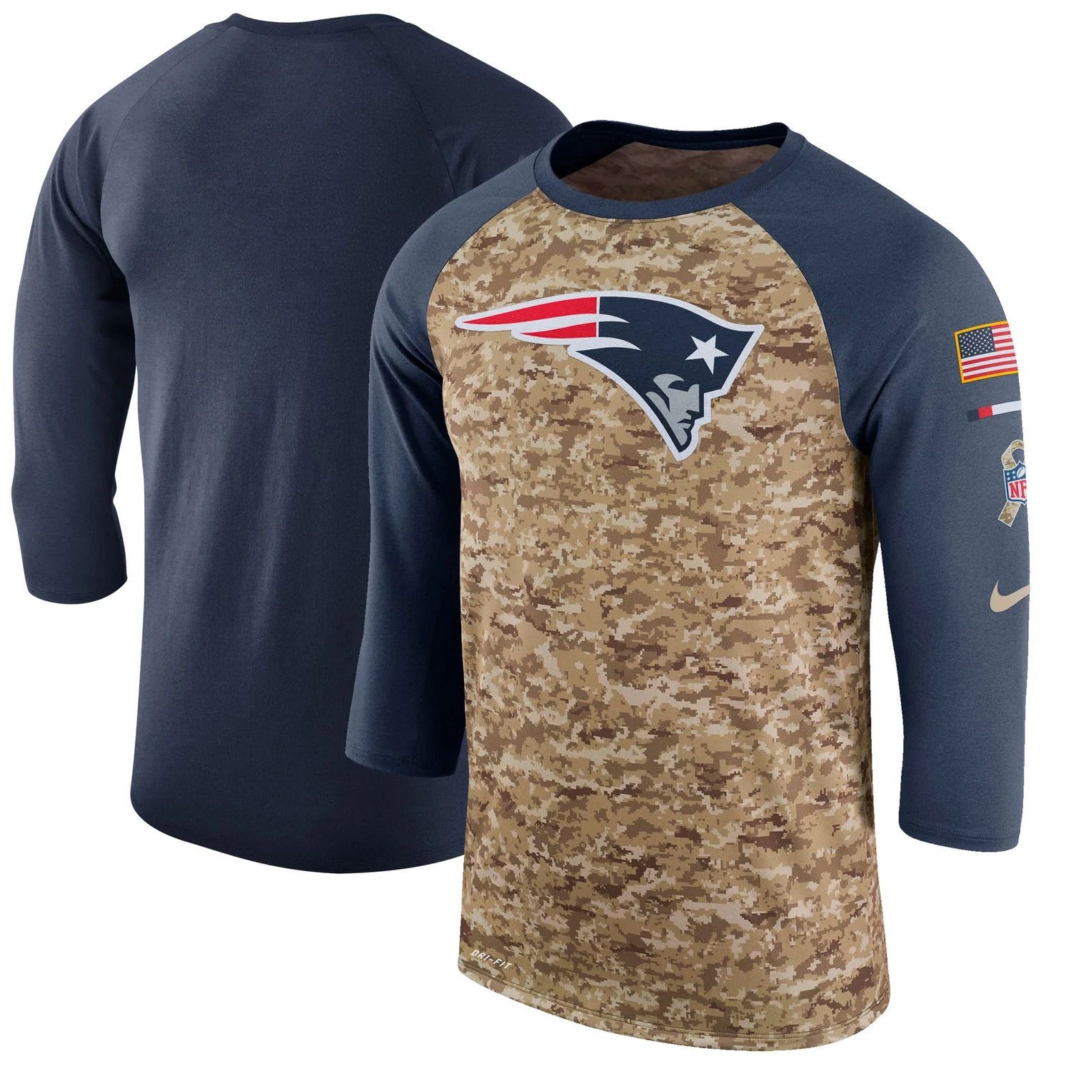 Nike NIKE New England Patriots 3/4 Sleeve Salute To Service Tee M Size M / US 6-8 / IT 42-44 - 1 Thumbnail